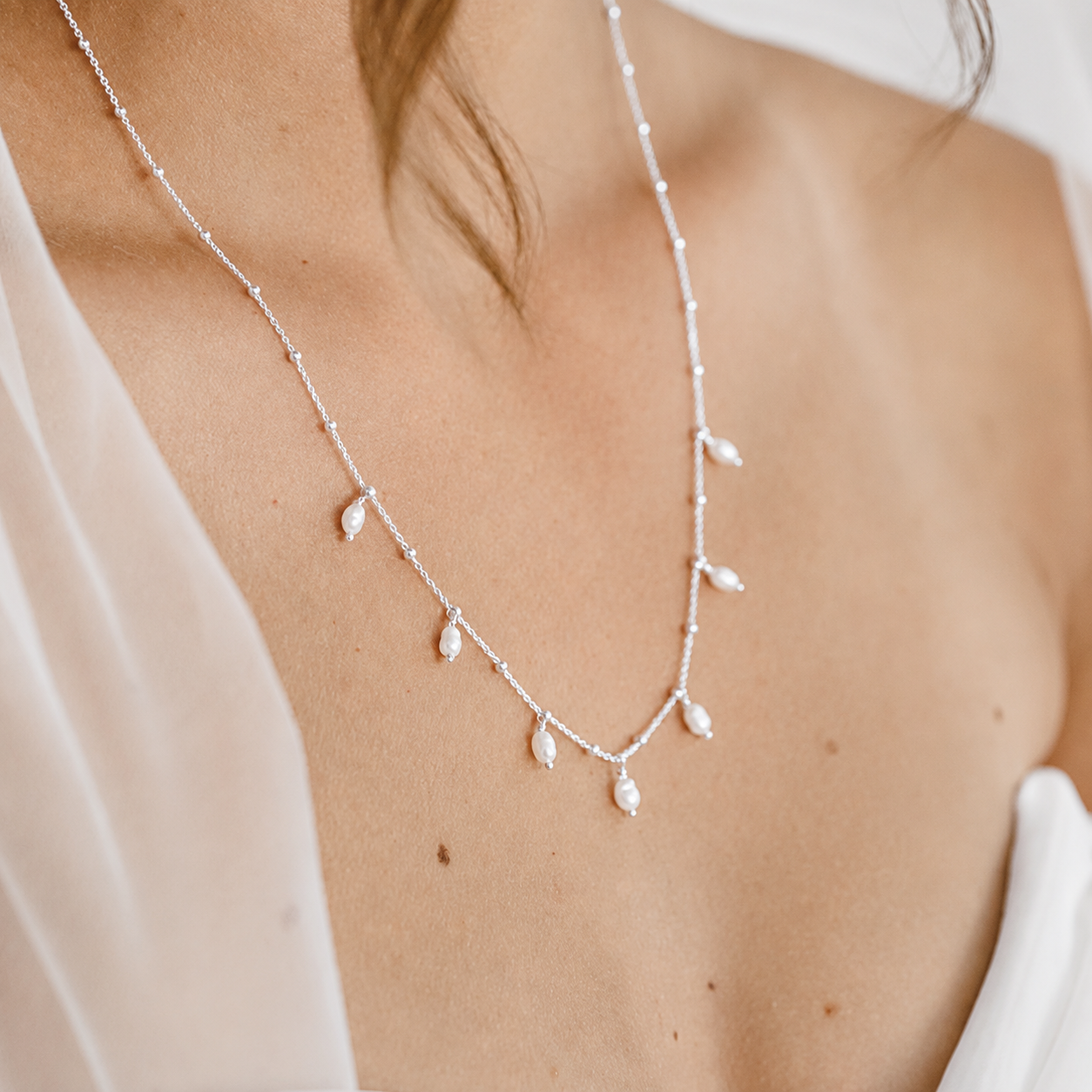 Kaya | Brautschmuck Set mit echten Süßwasserperlen