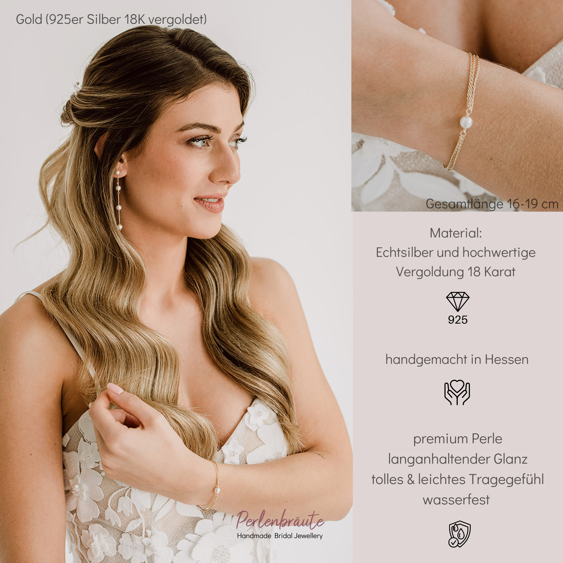 Lola | Armband Hochzeit mit Perle