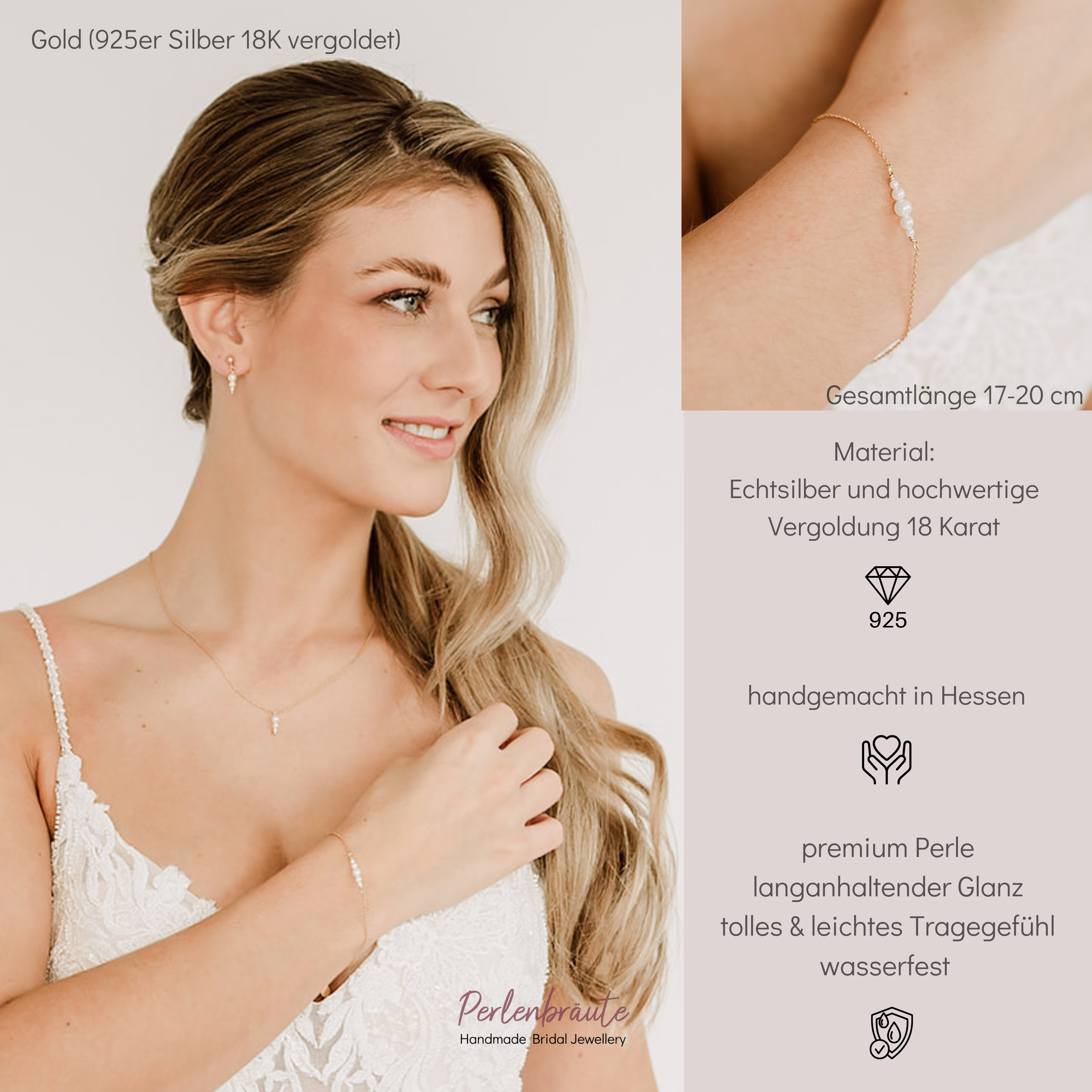 Mariella | Brautarmband mit kleinen Perlen