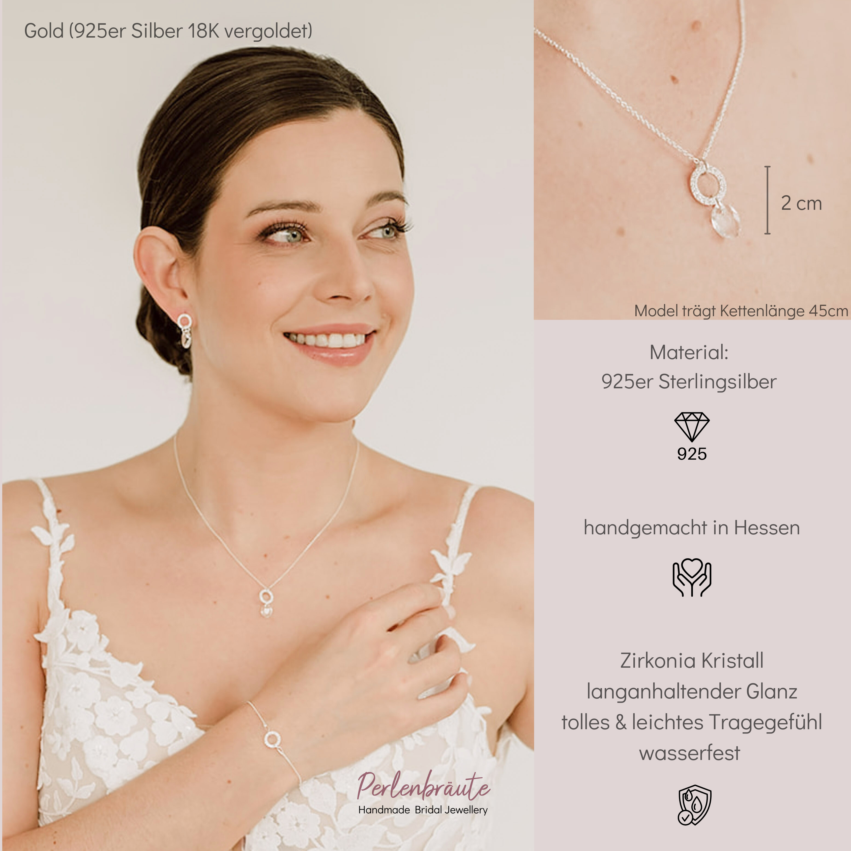 Mimi | Brauthalskette mit Zirkonia Kristall