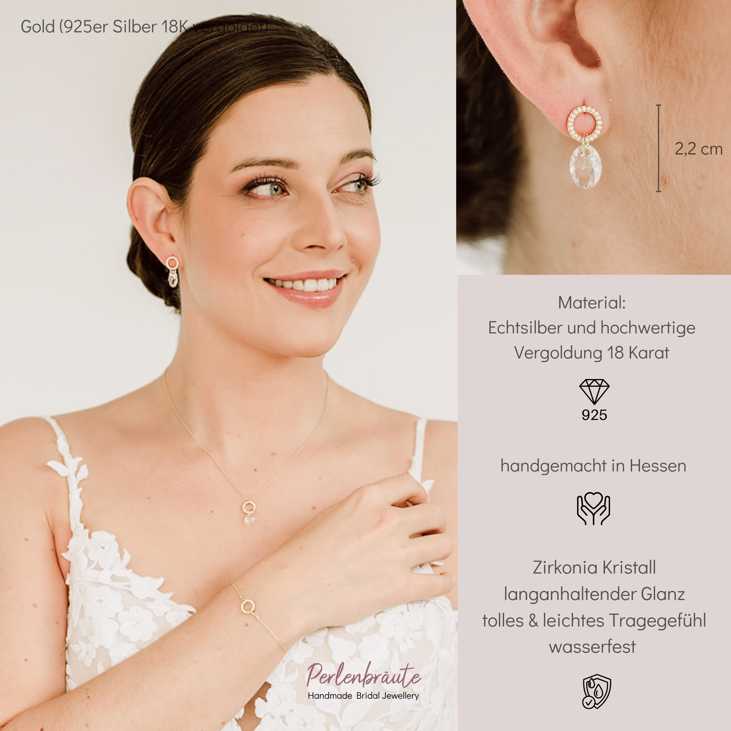 Mimi | Ohrringe Hochzeit mit Zirkonia