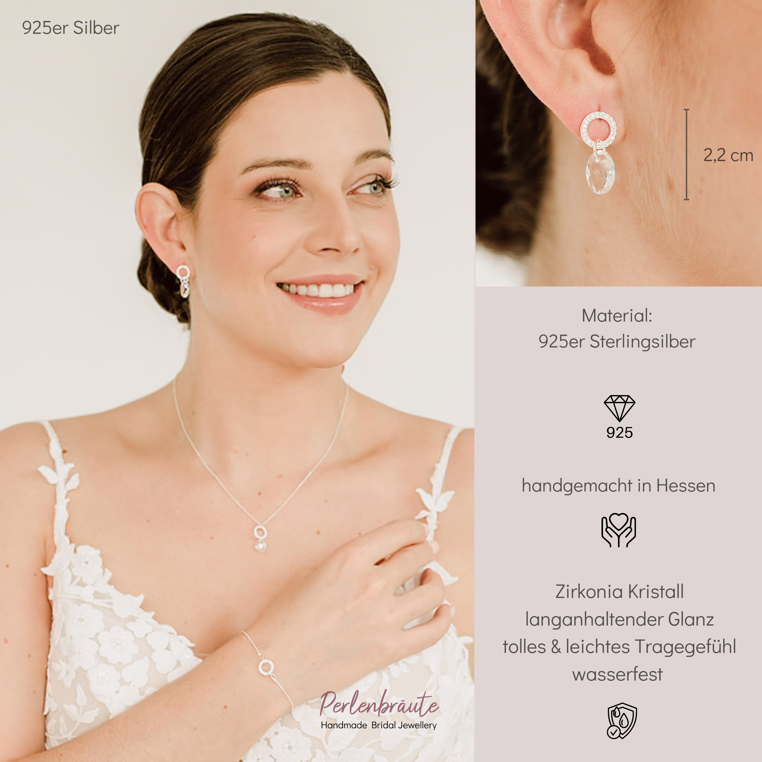 Mimi | Ohrringe Hochzeit mit Zirkonia