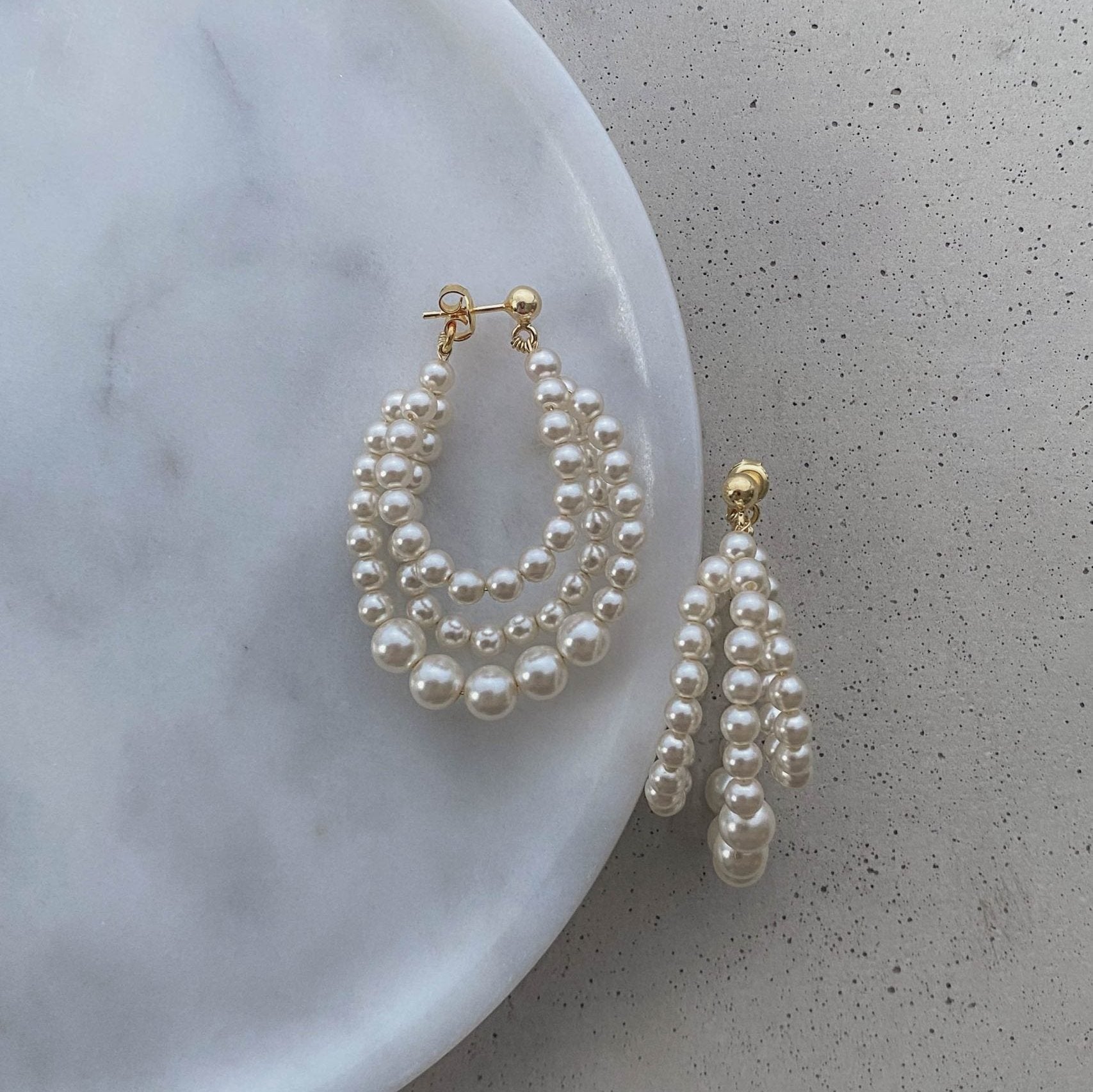 Brautohrringe mit Perlen Gloria in der Farbe Gold