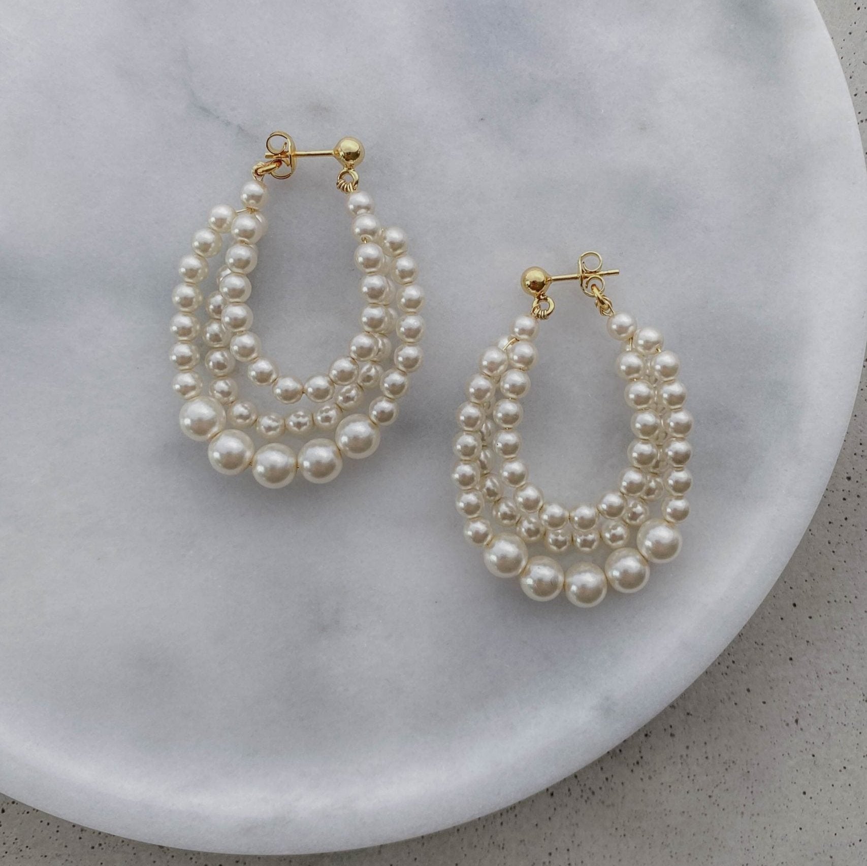 Brautohrringe mit Perlen Gloria in der Farbe Gold