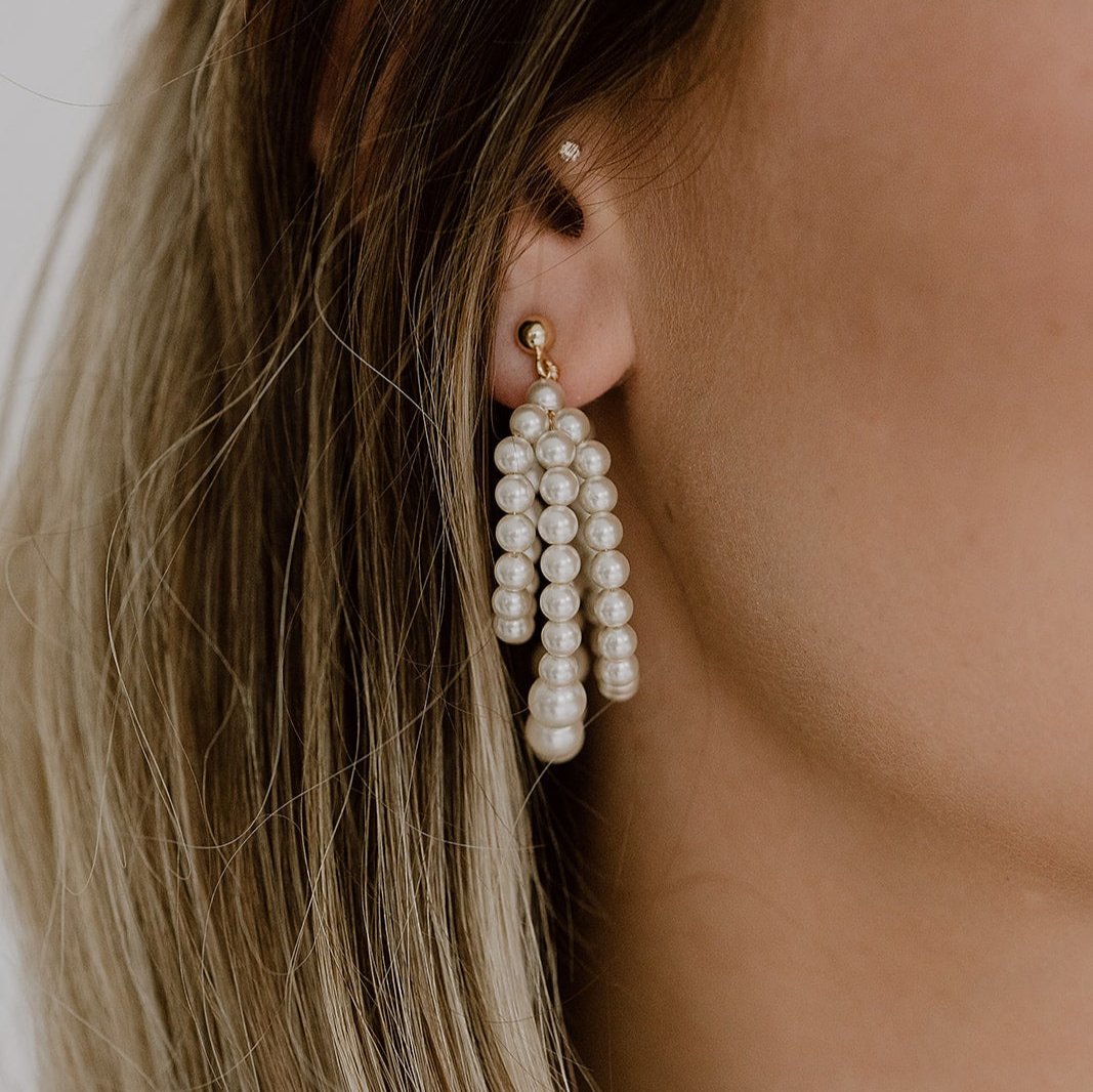 Brautohrringe mit Perlen Gloria in der Farbe Gold