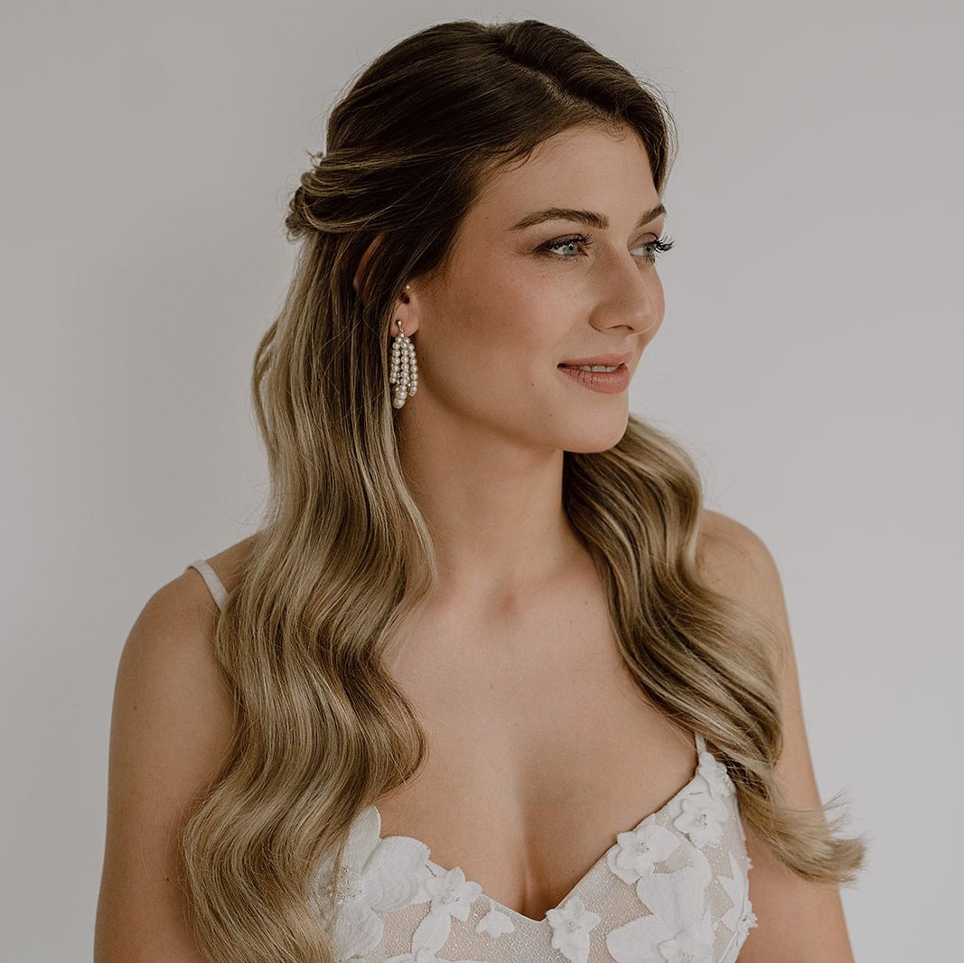 Brautohrringe mit Perlen Gloria in der Farbe Gold