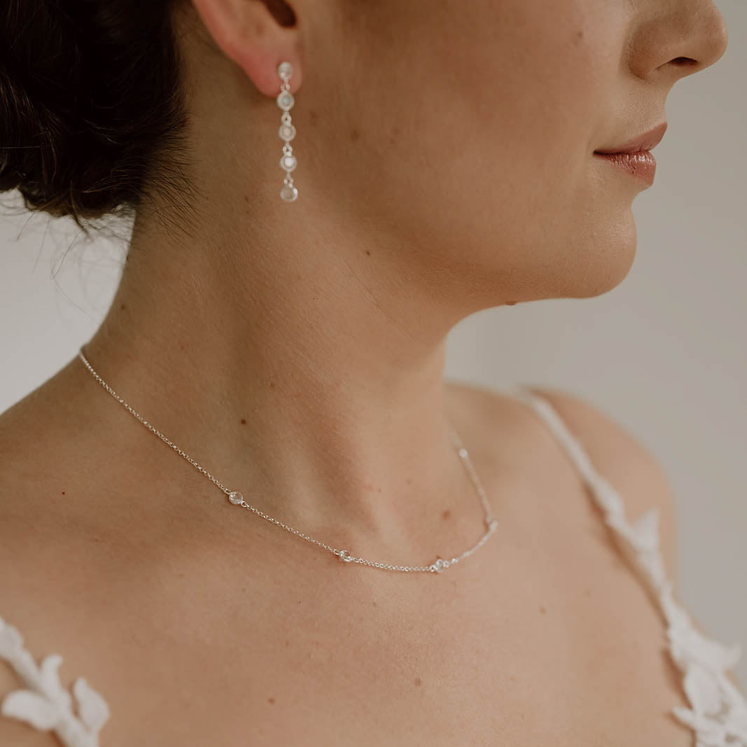 Alani | Halskette Braut mit Zirkonia Kristallen