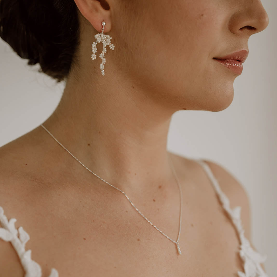 Belina | Ohrringe Hochzeit mit kleinen Perlen
