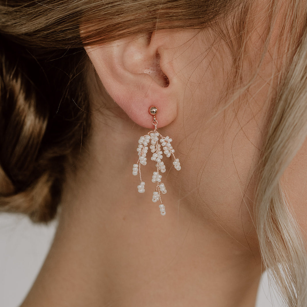 Belina | Ohrringe Hochzeit mit kleinen Perlen