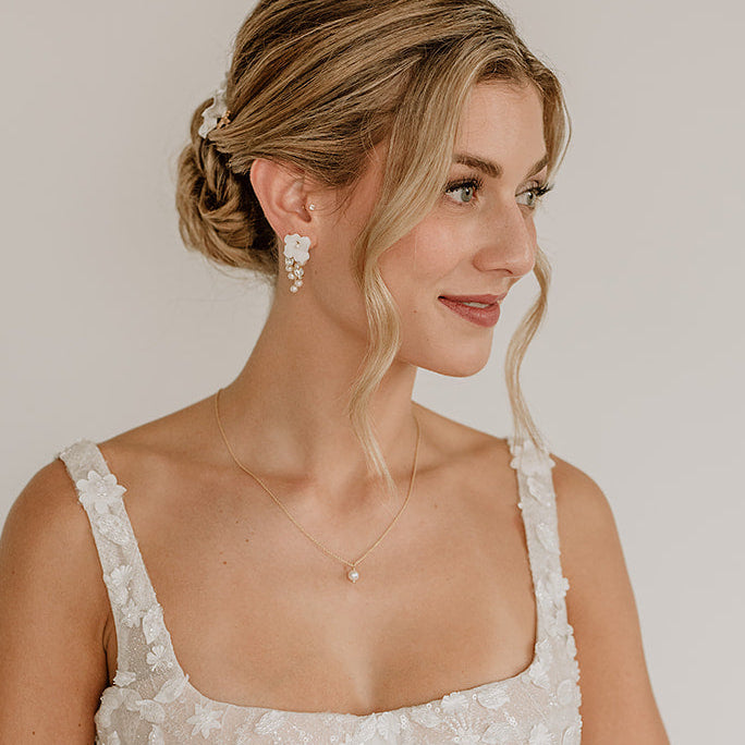 Perla 6mm | Halskette Braut mit kleiner veganer Perle