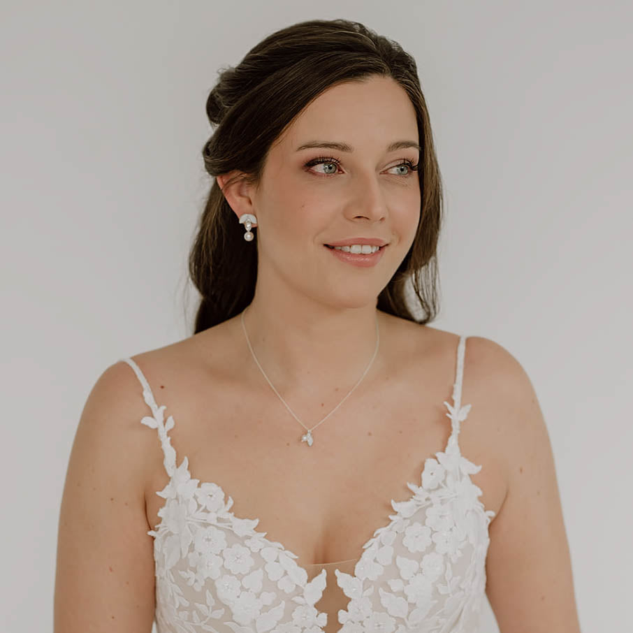 Katy | Brautohrringe mit Perlen und Kristallen
