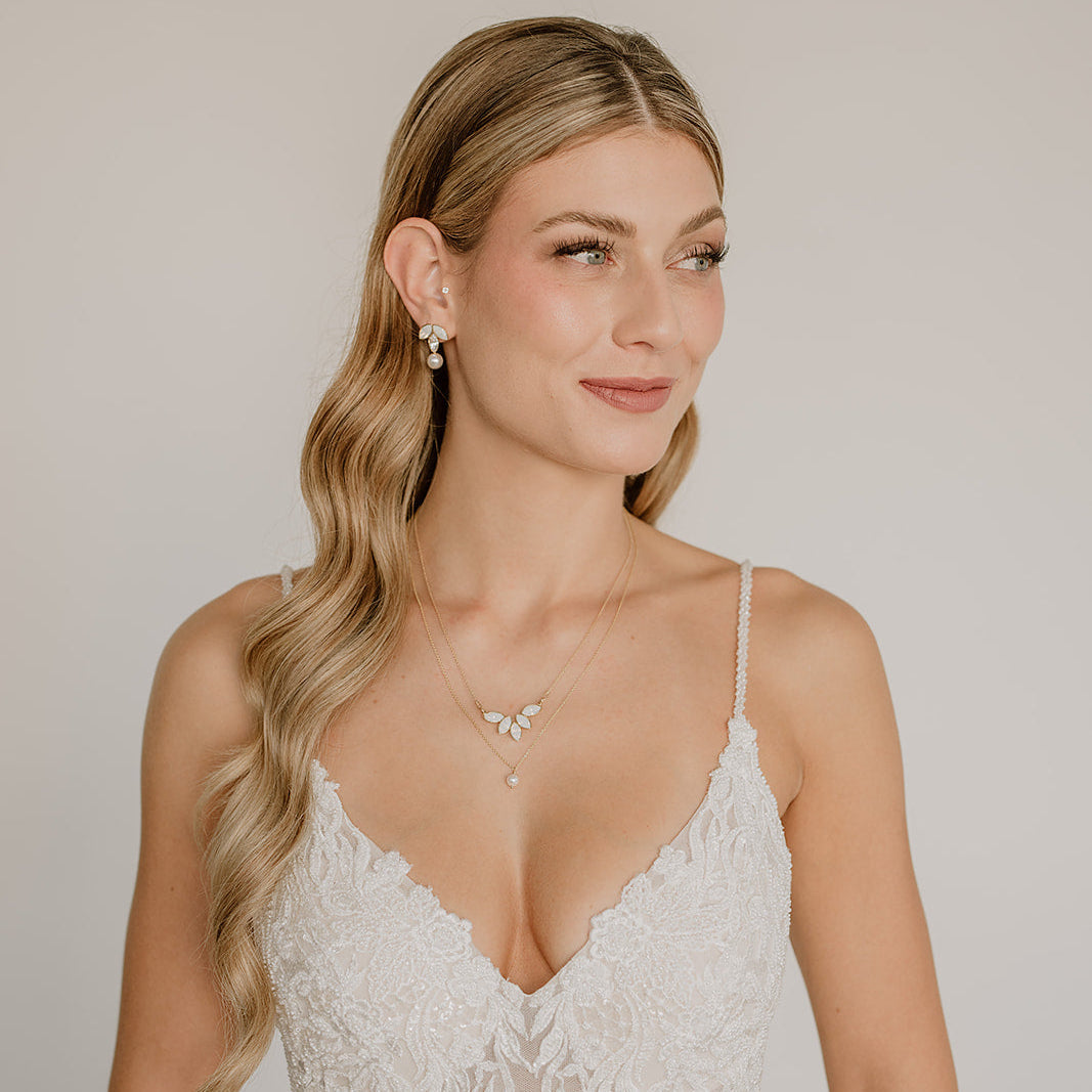 Katy | Braut Halskette mit Kristallen