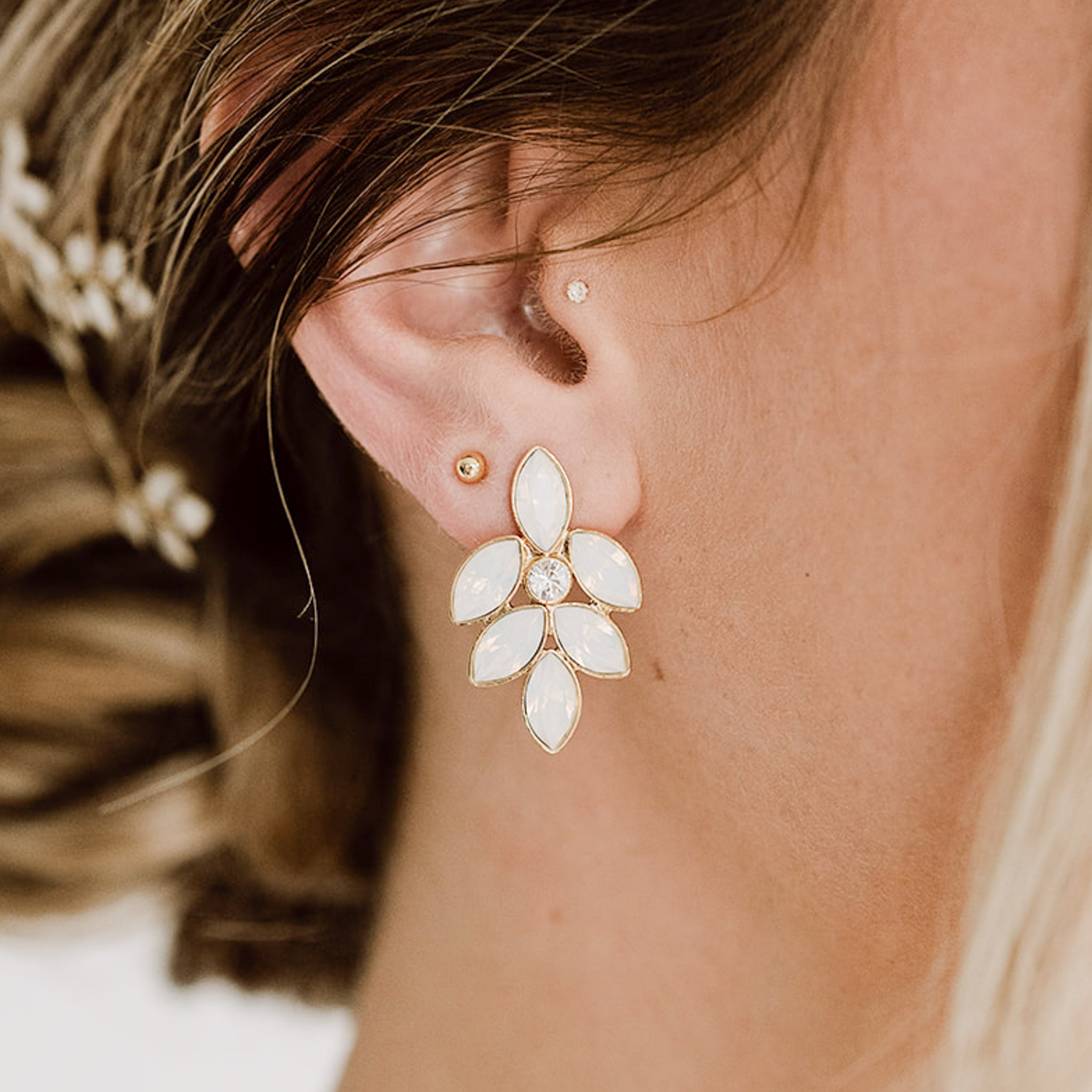 Lisbeth | elegante Ohrringe Hochzeit mit Kristallen