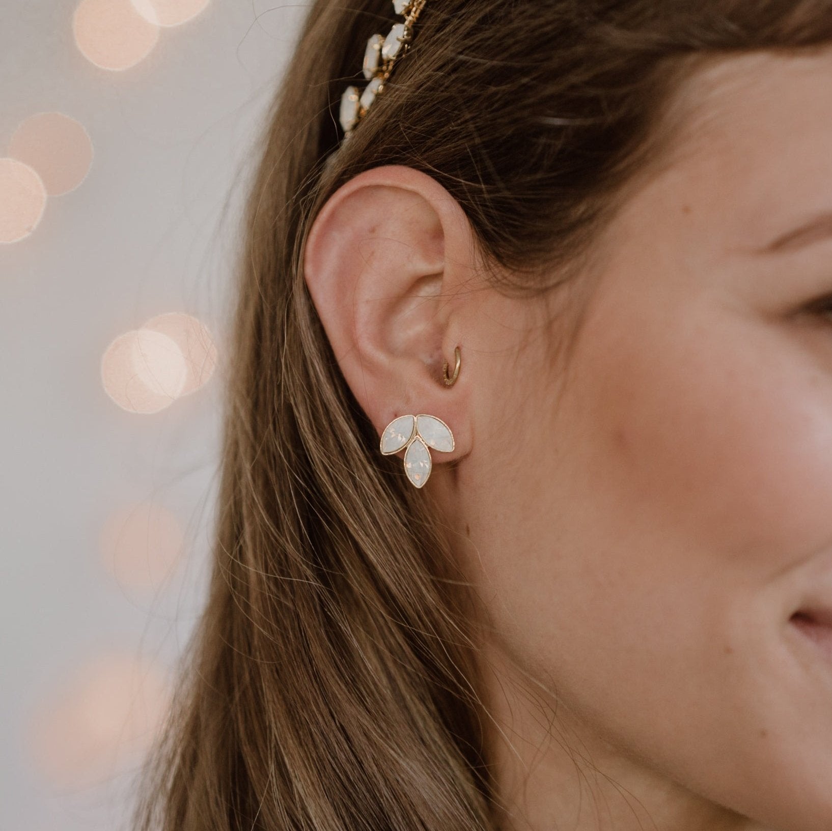 Ohrstecker Hochzeit mit Kristallen Kate in der Farbe Gold