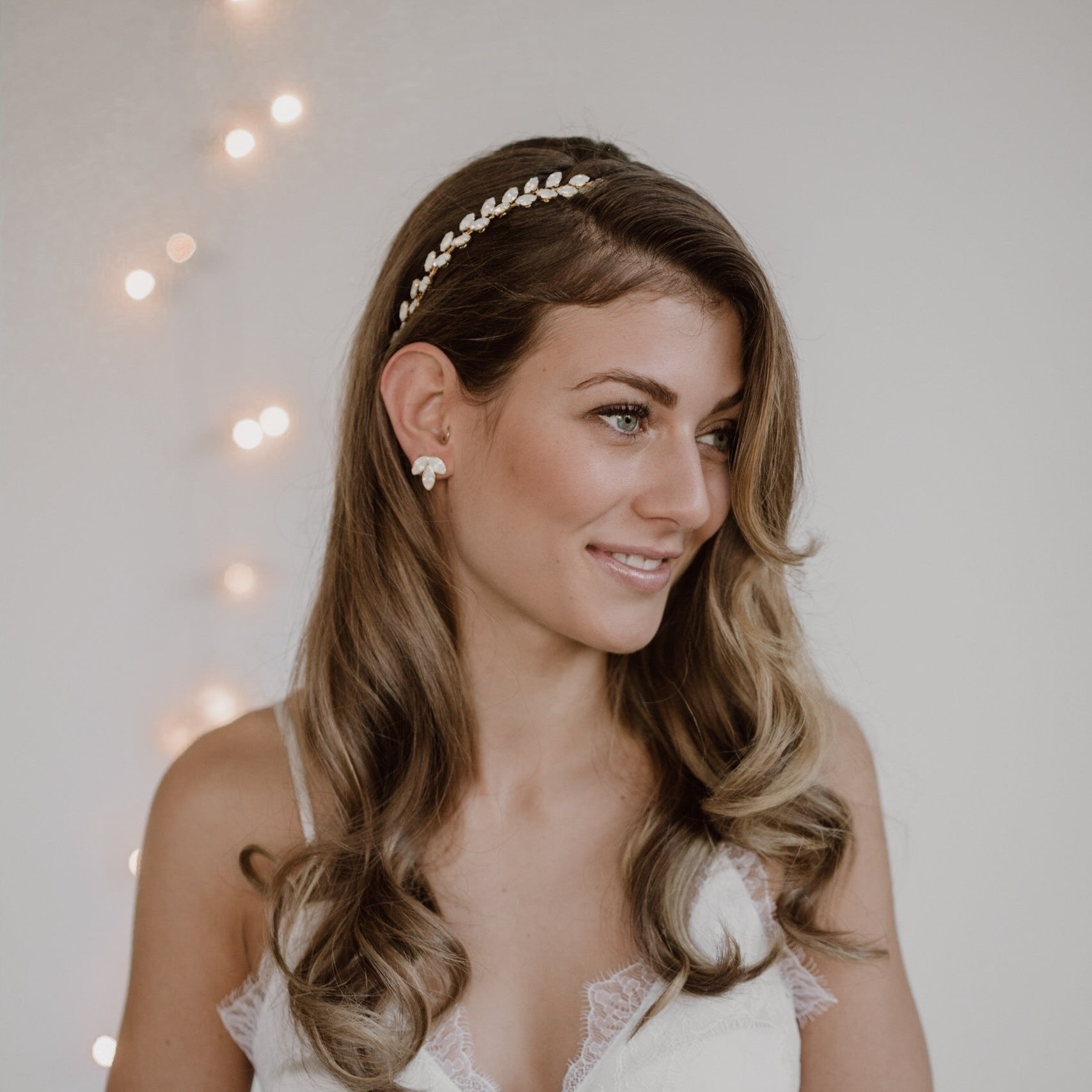 Ohrstecker Hochzeit mit Kristallen Kate in der Farbe Gold