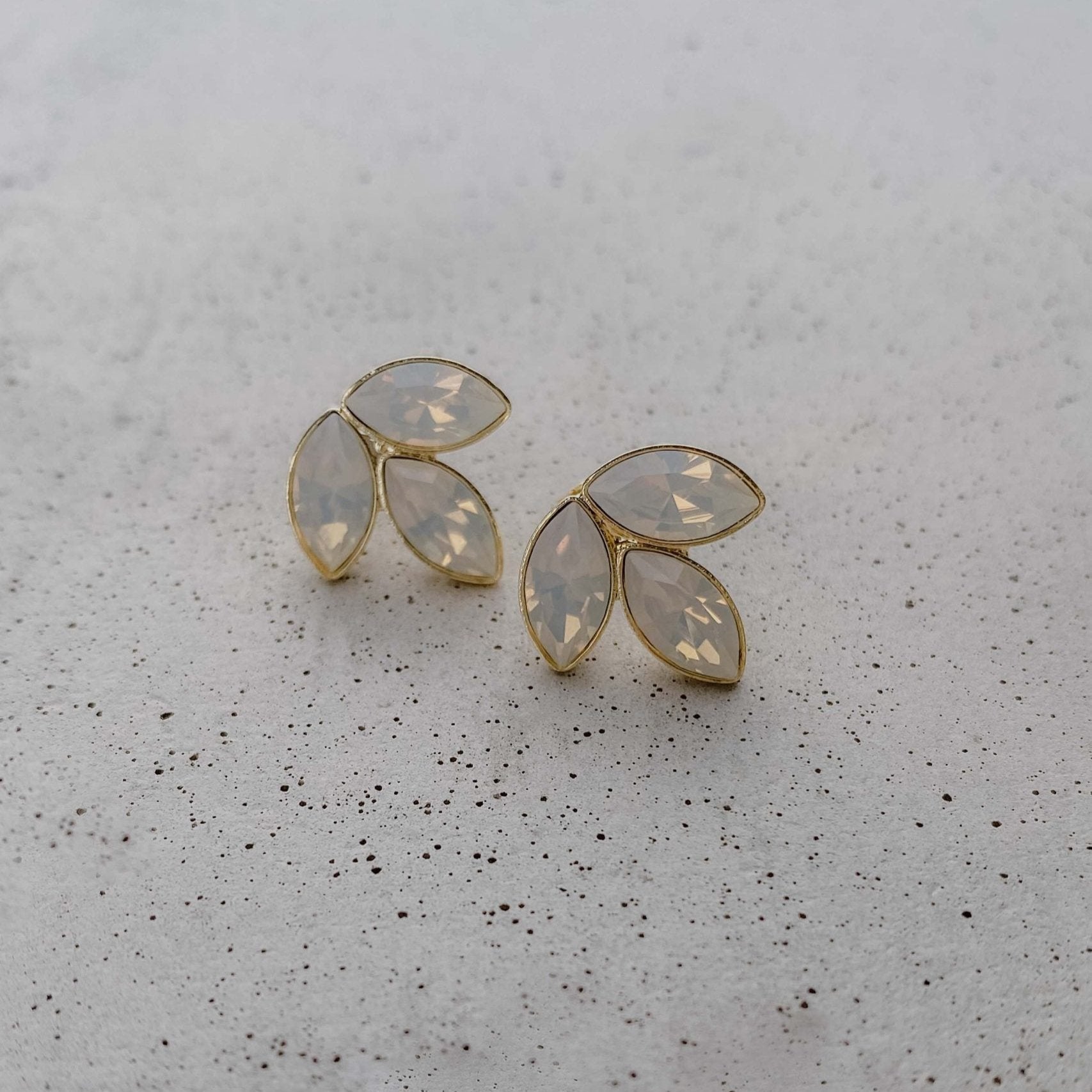 Ohrstecker Hochzeit mit Kristallen Kate in der Farbe Gold