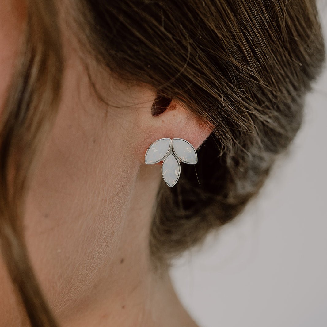 Ohrstecker Hochzeit mit Kristallen Kate in der Farbe Silber