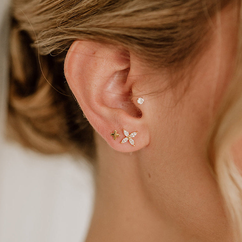 Paola mit Zirkonia | Braut Ohrringe Stern