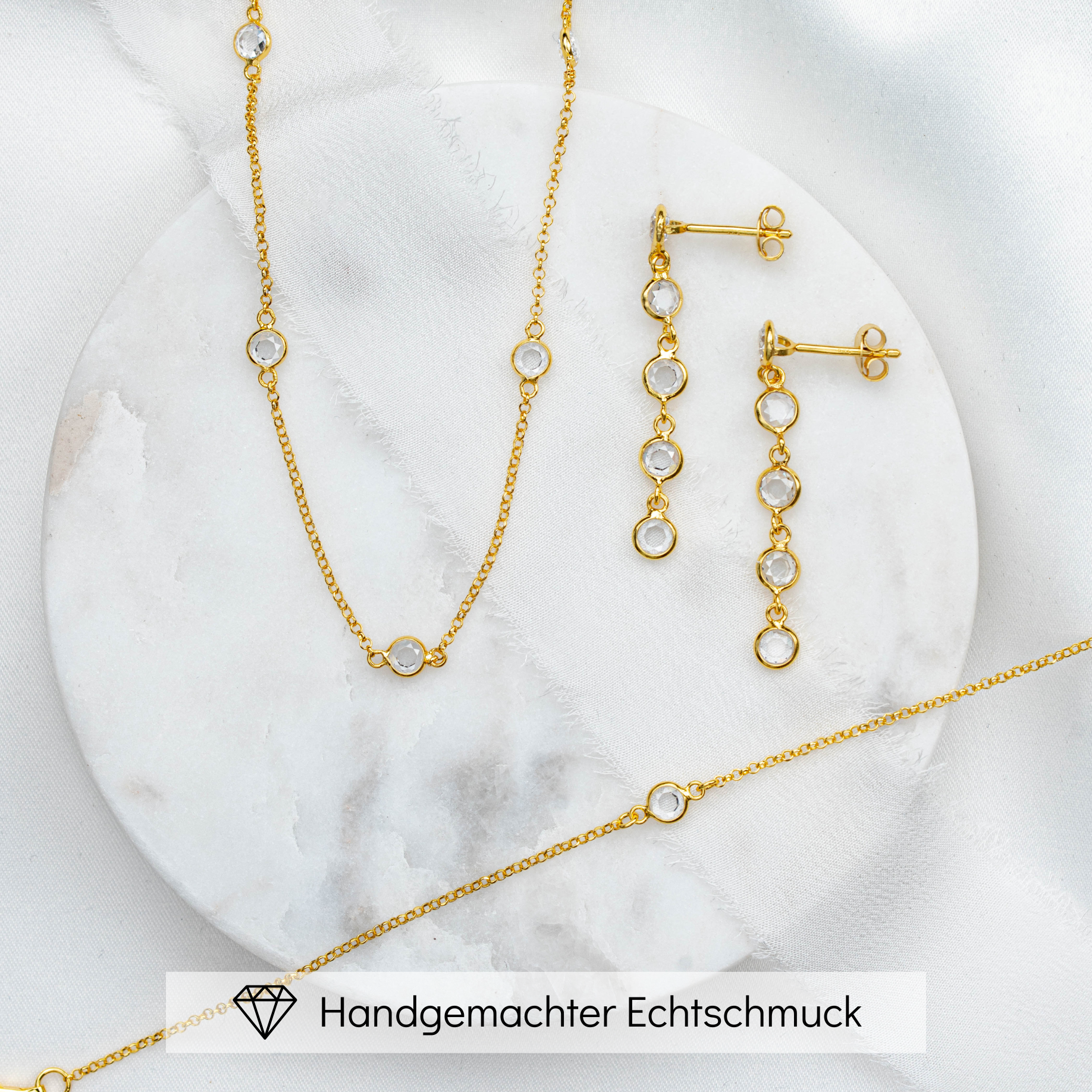 Alani | Brautschmuck Set mit Zirkonia Kristallen
