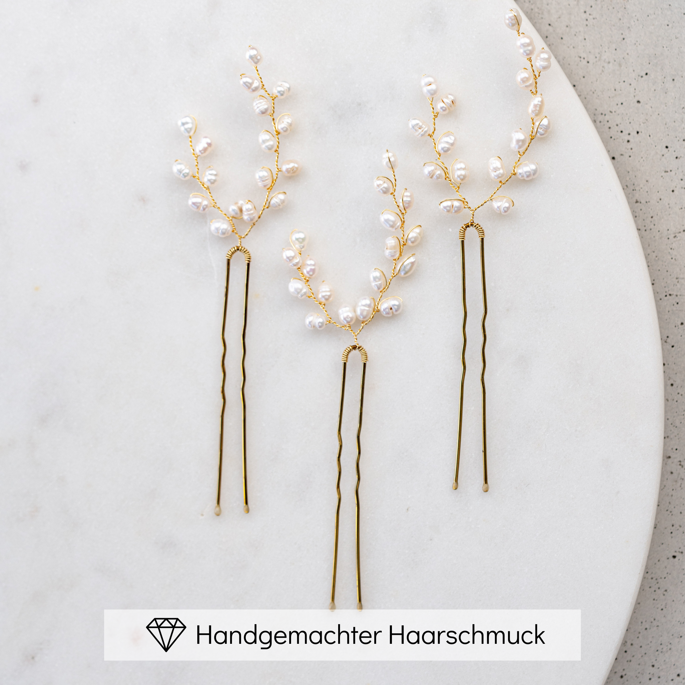 Amelie | Haarnadeln Hochzeit mit echten Süßwasserperlen