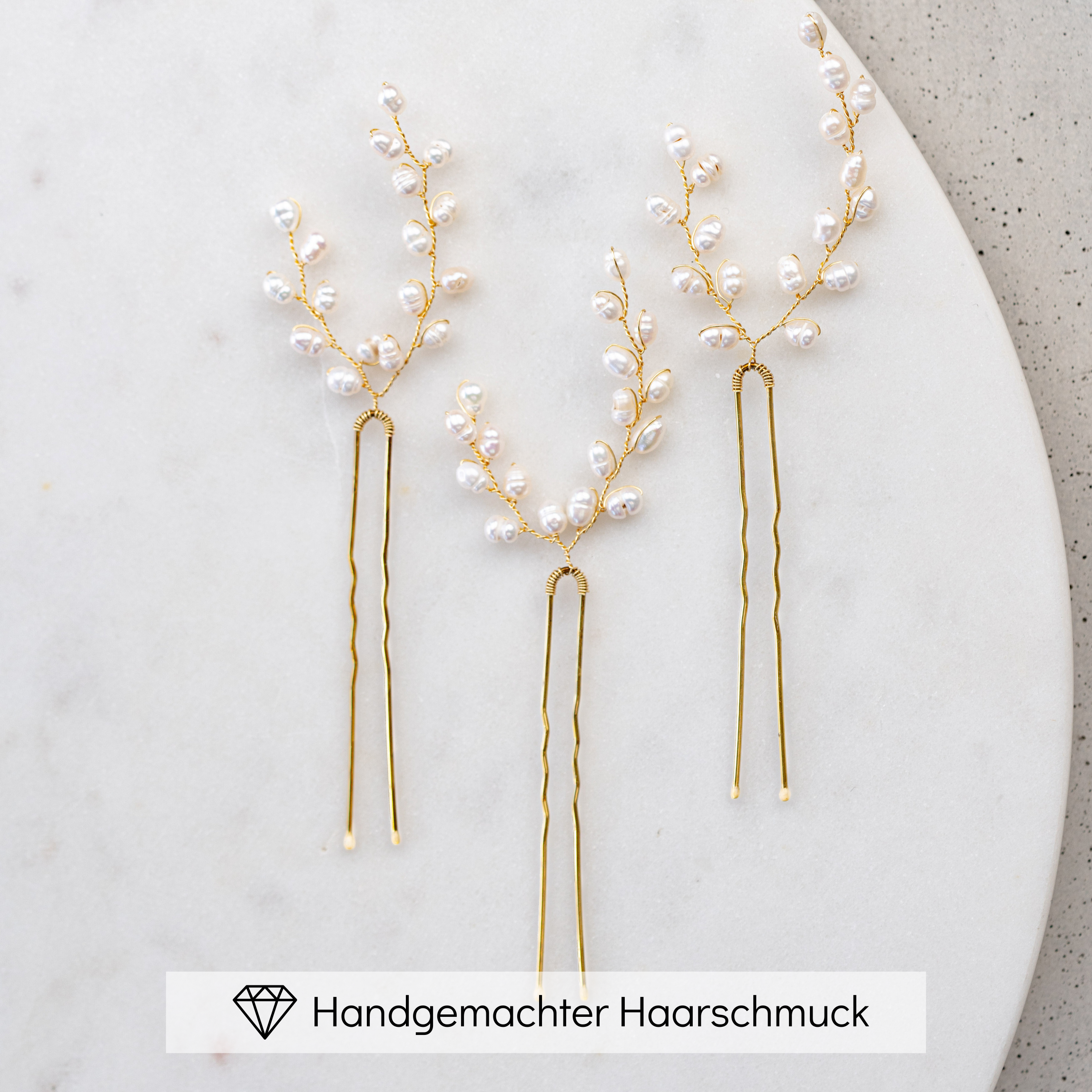 Amelie | Haarnadeln Hochzeit mit echten Süßwasserperlen