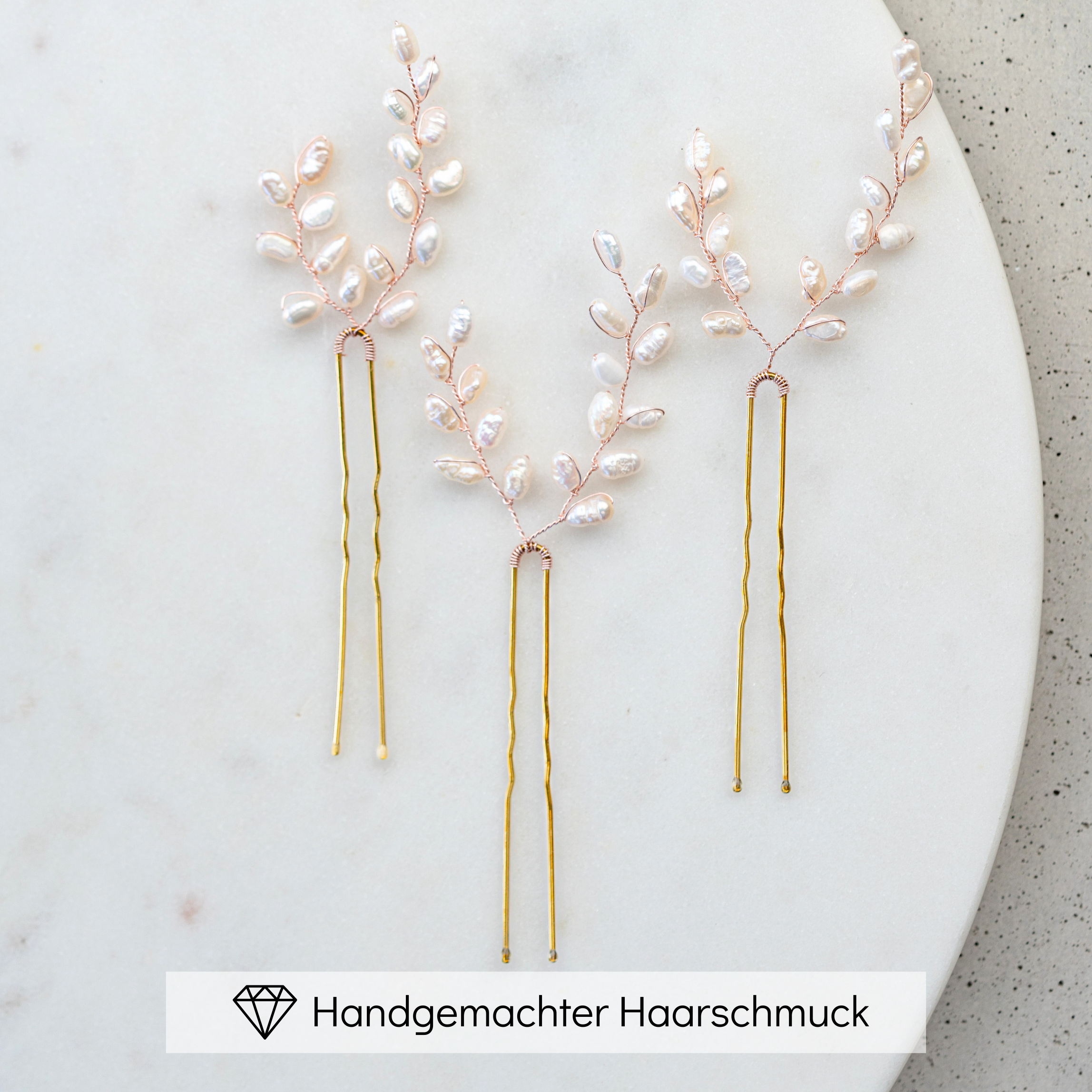 Amelie | Haarnadeln Hochzeit mit echten Süßwasserperlen