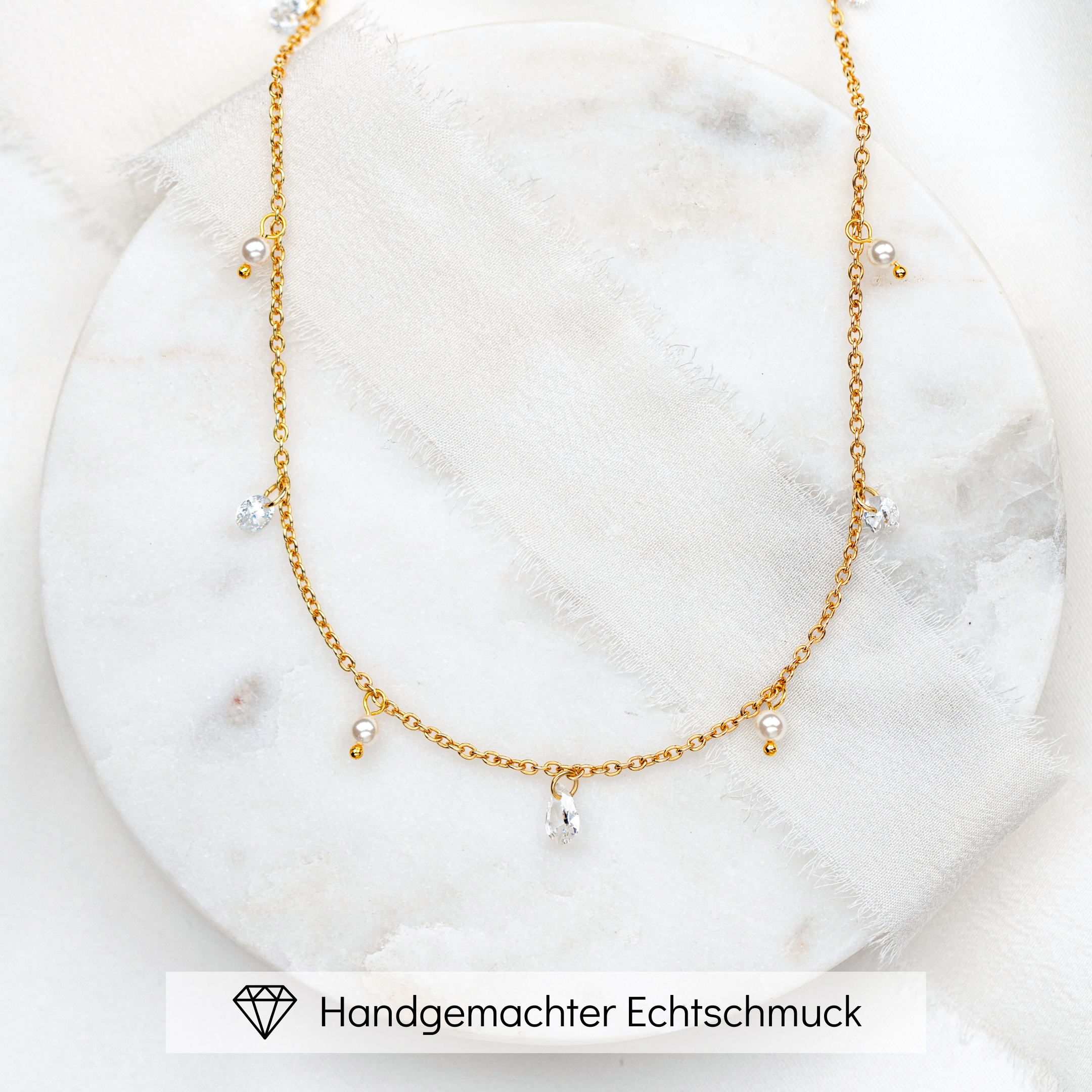 Amina | Braut Halskette mit Perlen