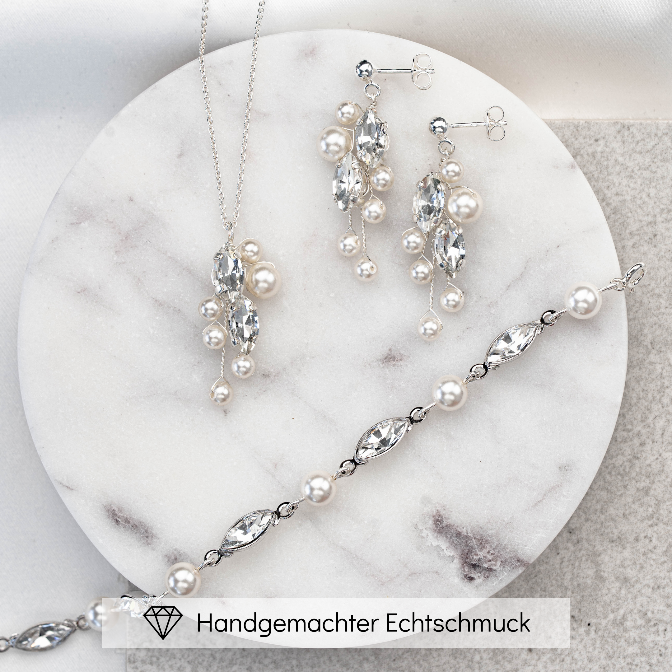 Ana | Brautschmuck Set mit Perlen