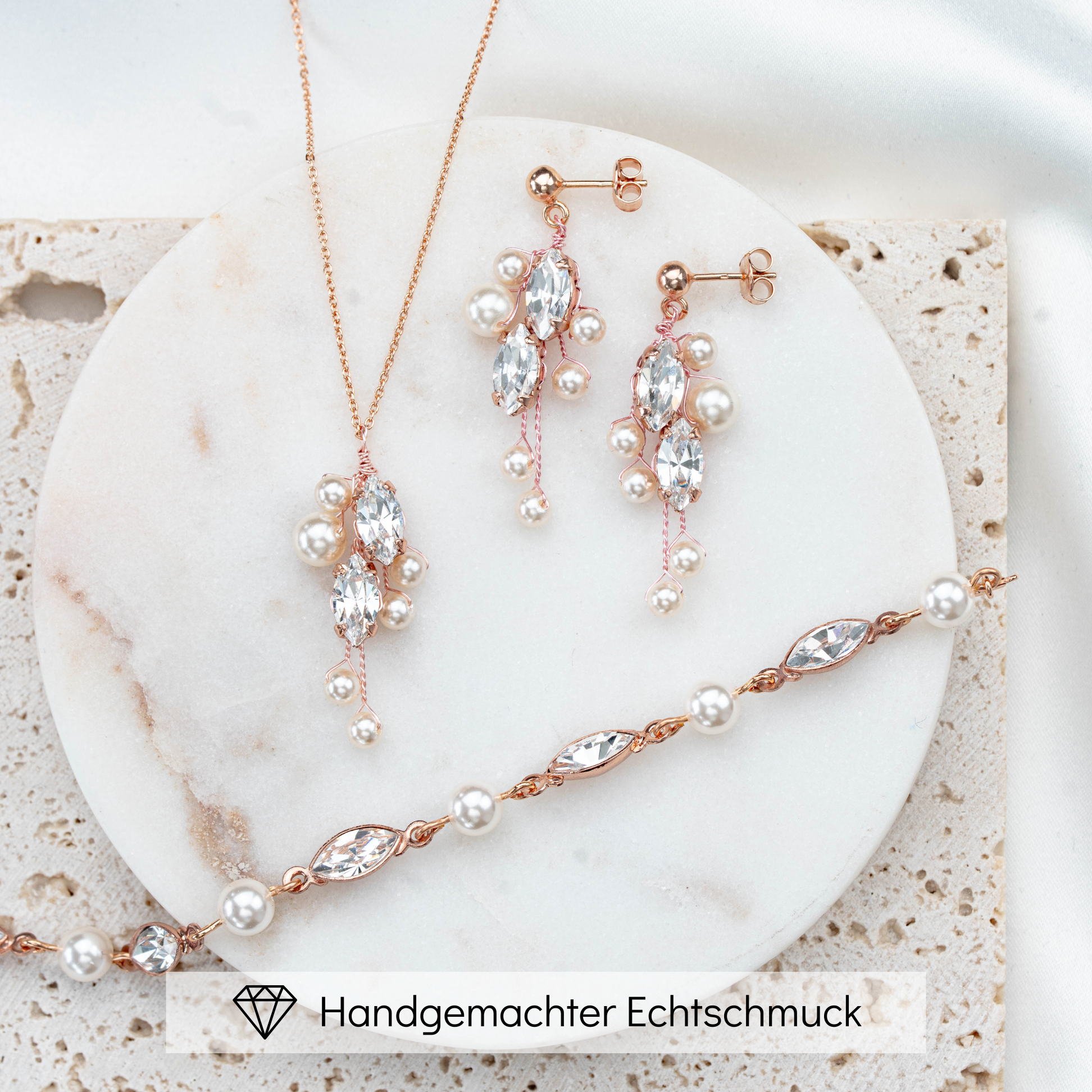 Ana | Brautschmuck Set mit Perlen