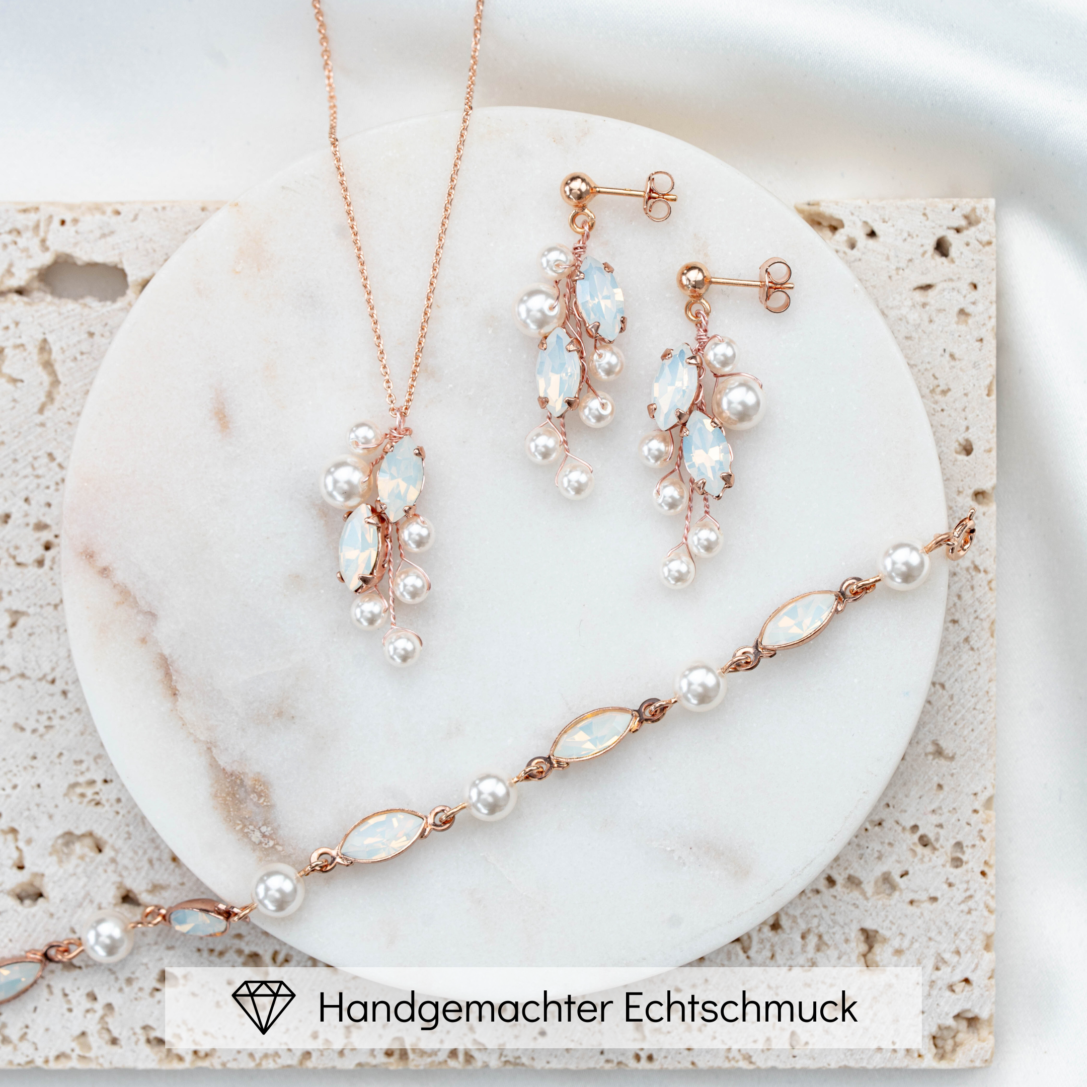 Ana | Brautschmuck Set mit Perlen