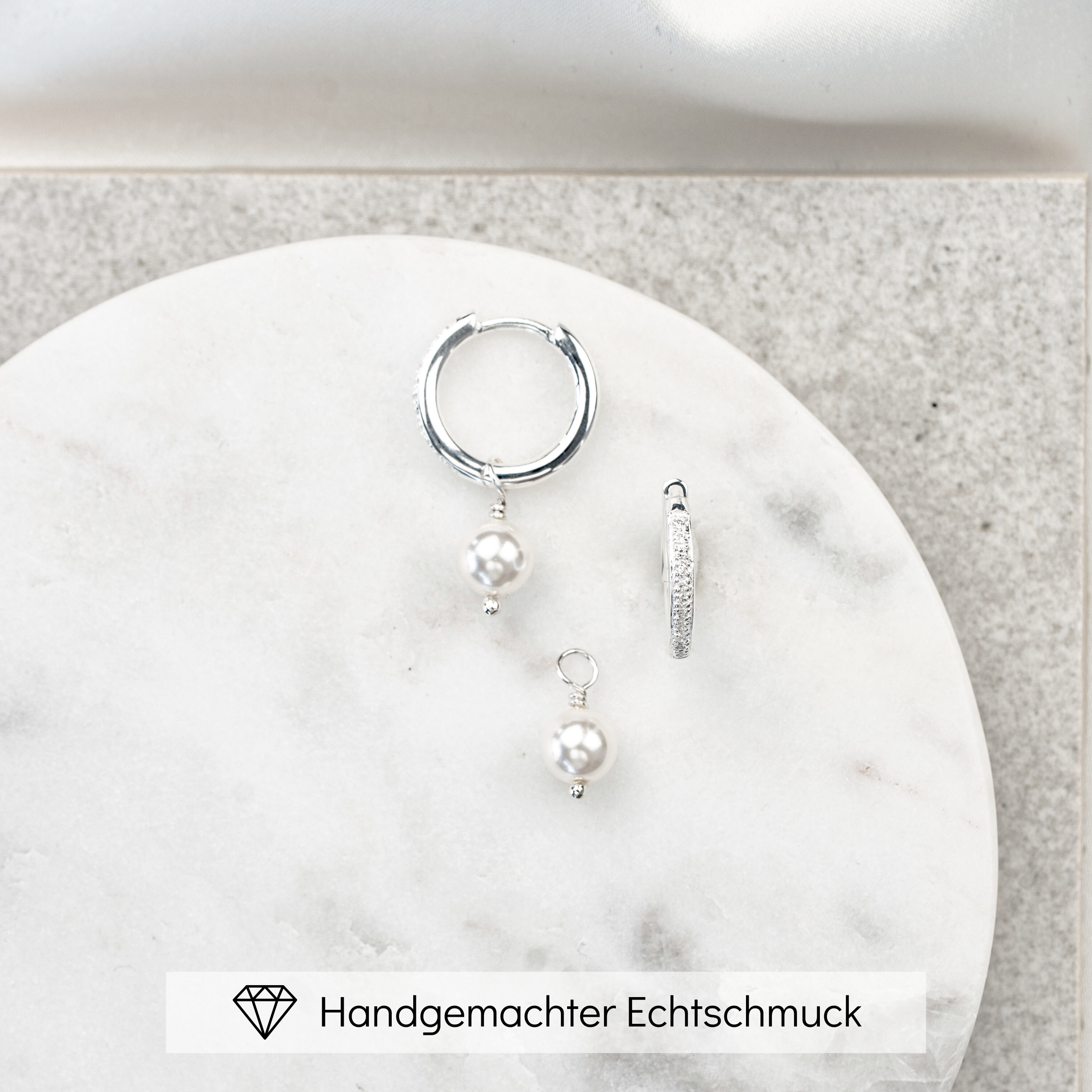 Anni | Brautohrringe mit Perle und Zirkonia