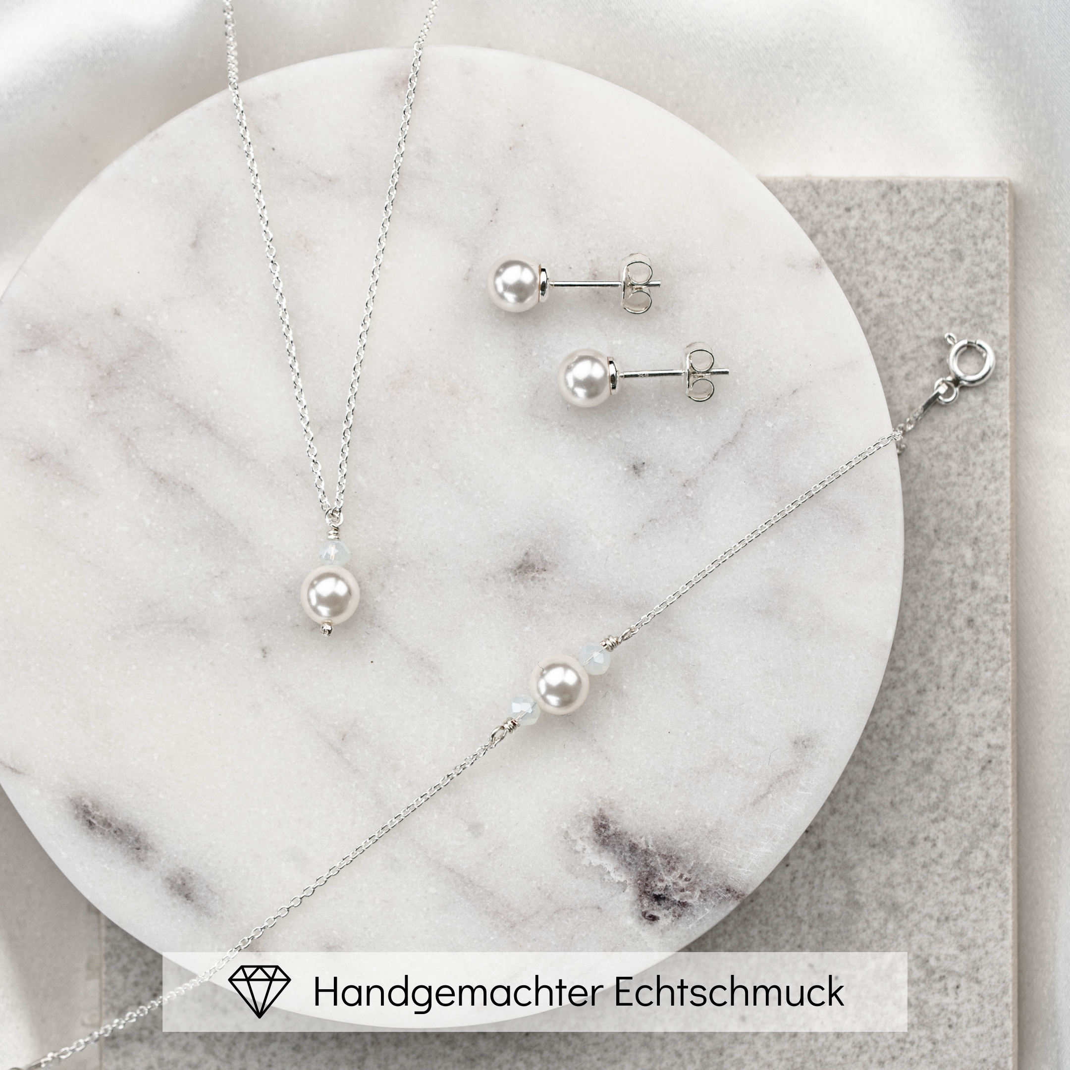 Ari | Brautschmuck Set mit Perlen - Perlenschmuck Hochzeit