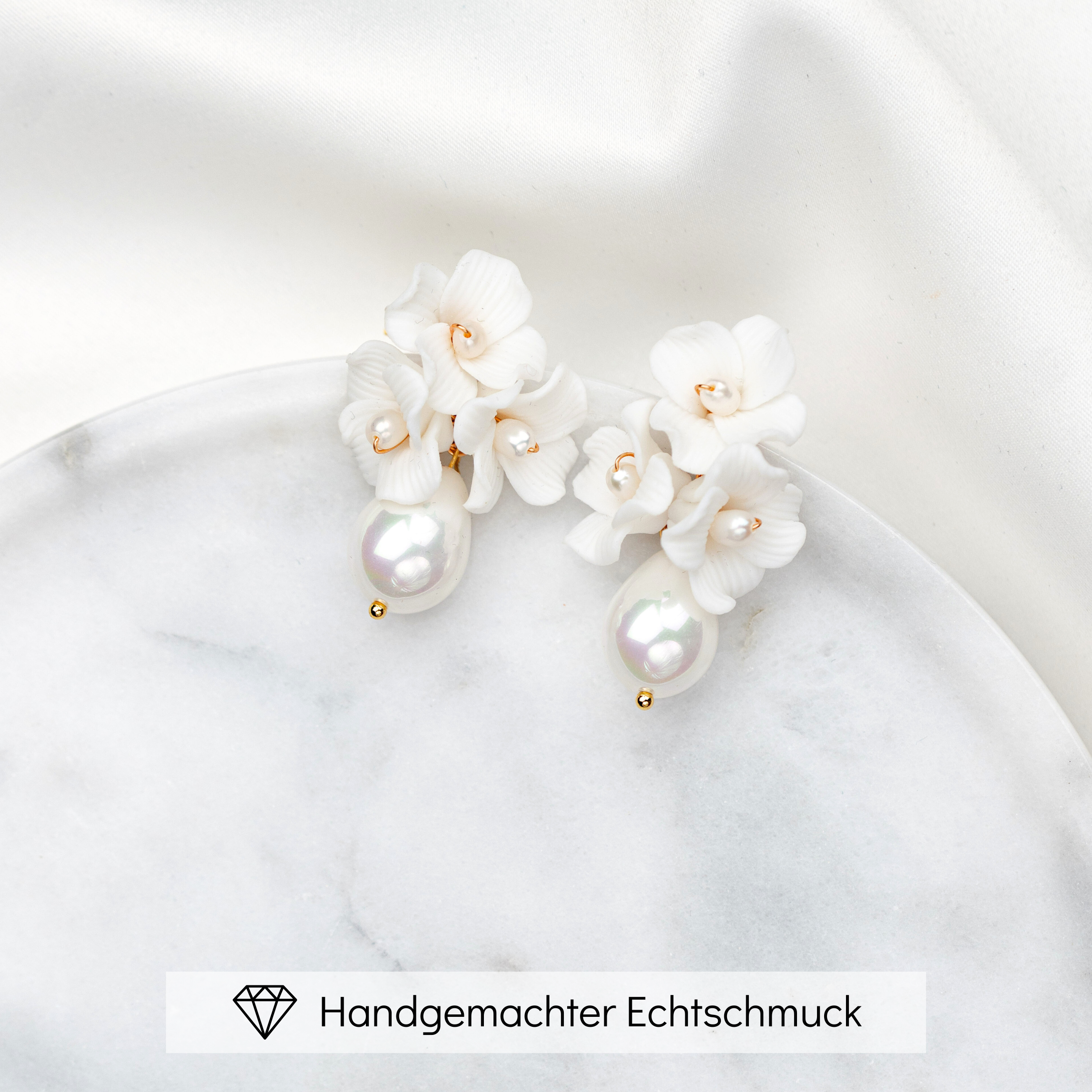 Coco mit Tropfen | Braut Ohrringe mit Blüten