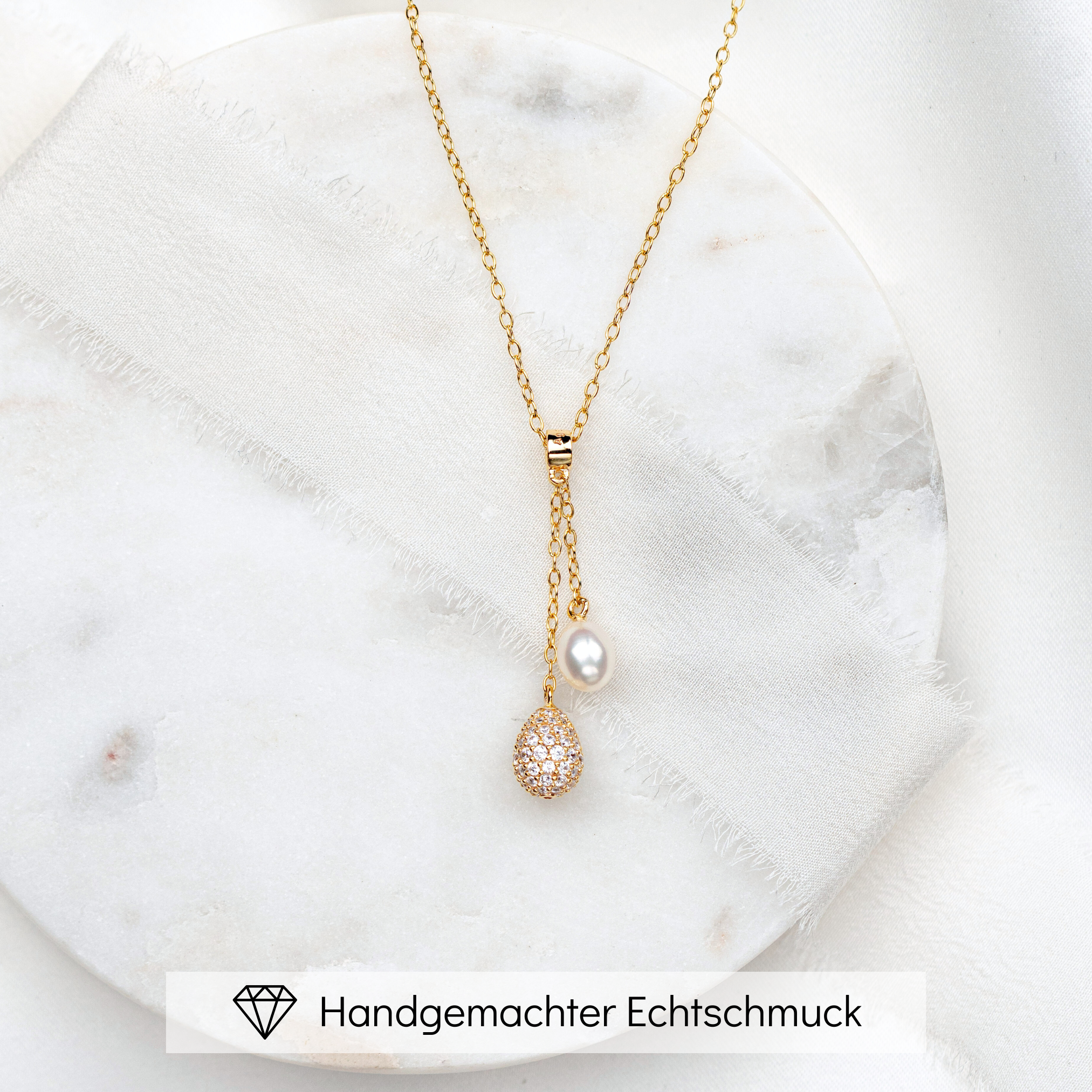 Elaine | Braut Halskette mit echter Perle