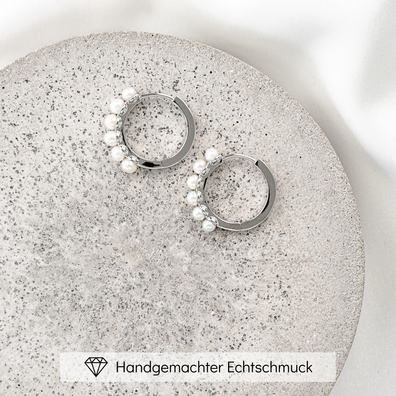 Elli | Creolen Hochzeit mit kleinen - echten Perlen