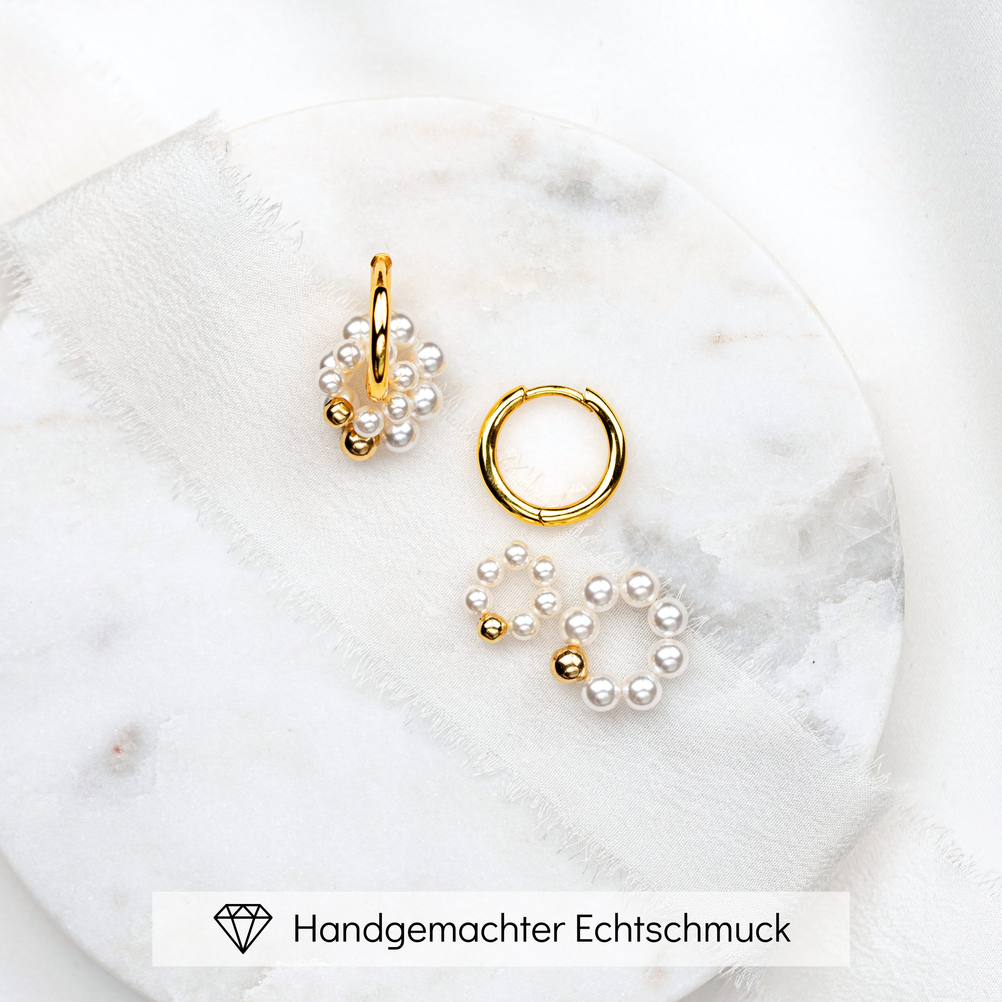 Emma | Braut Creolen mit Perlen