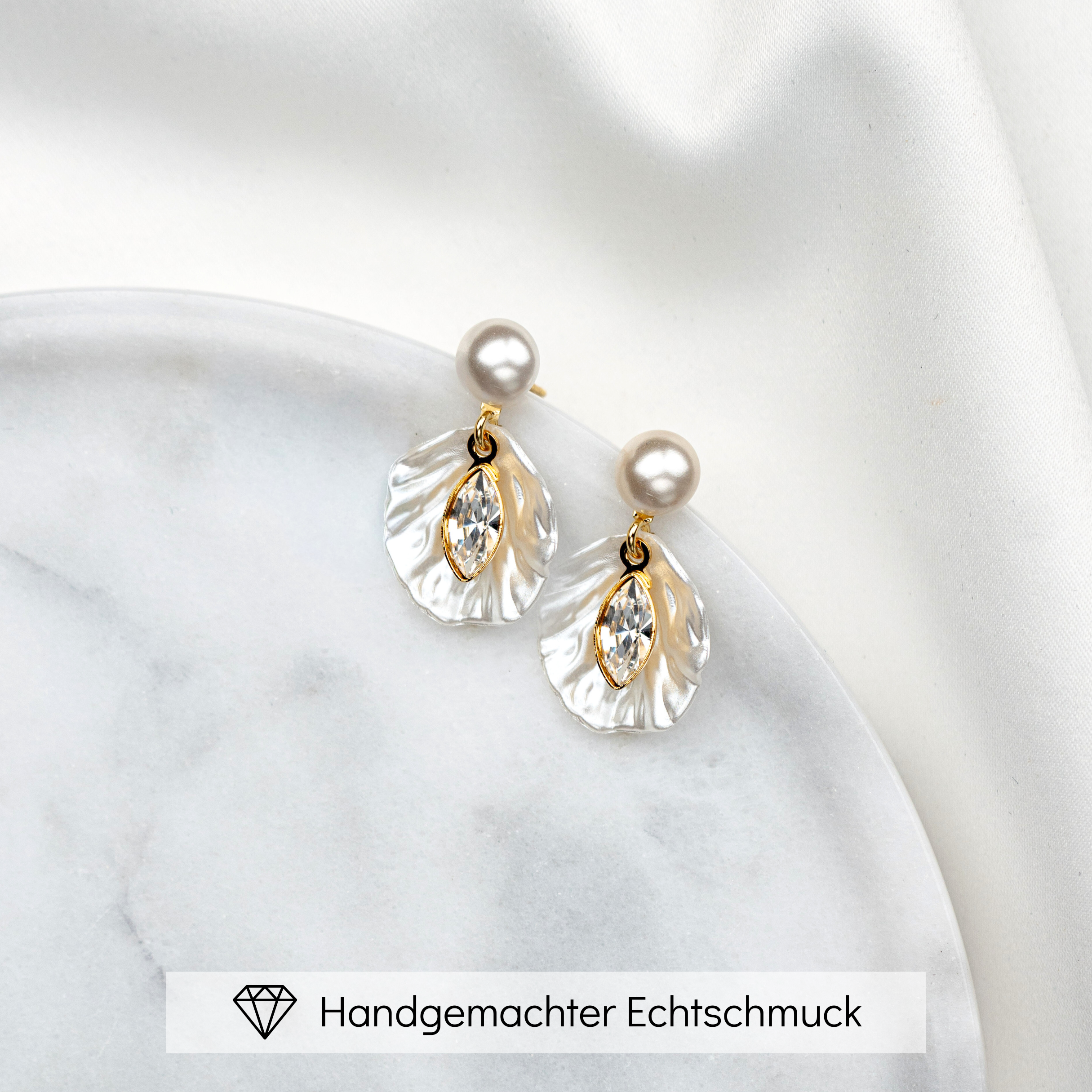 Fayette | Braut Ohrringe Blatt & Kristall