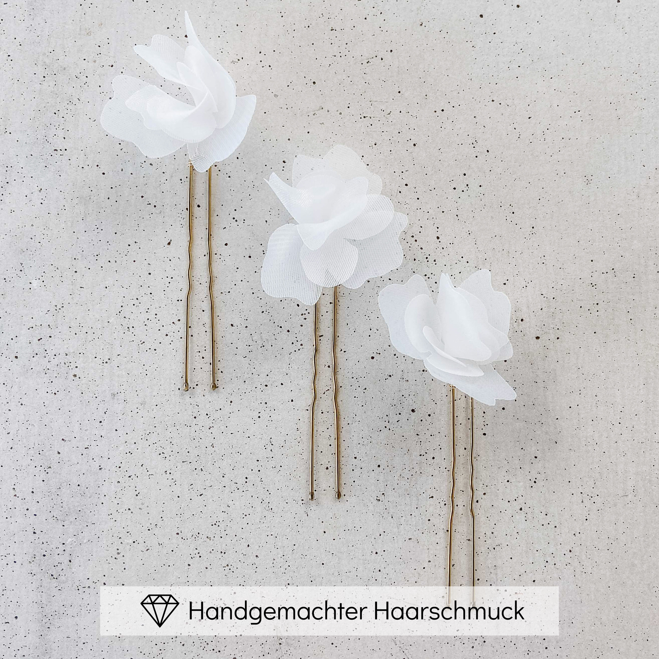 Flora | Hochzeit Haarschmuck - Haarnadeln mit Stoffblüten