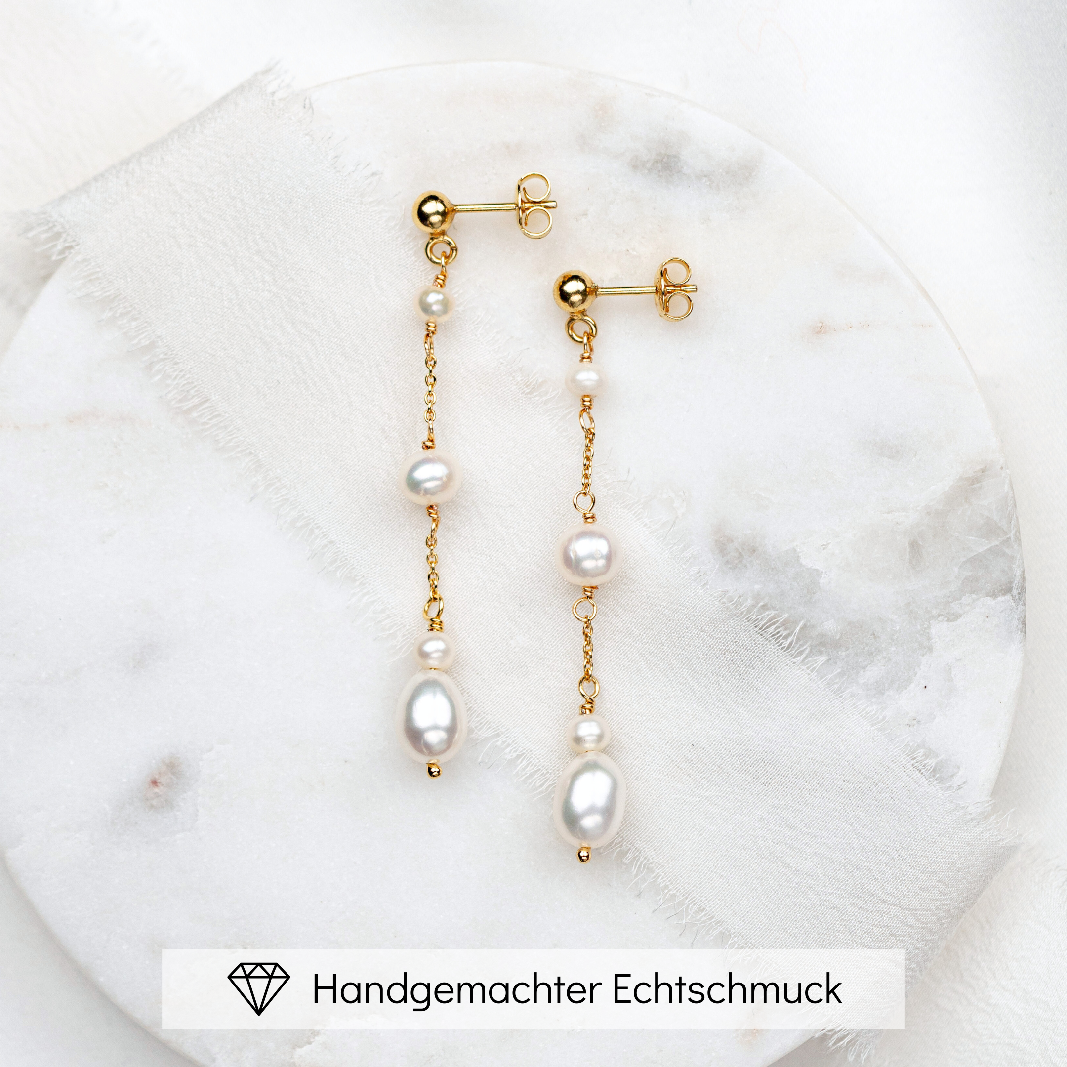Joy | Braut Ohrringe mit echten Perlen