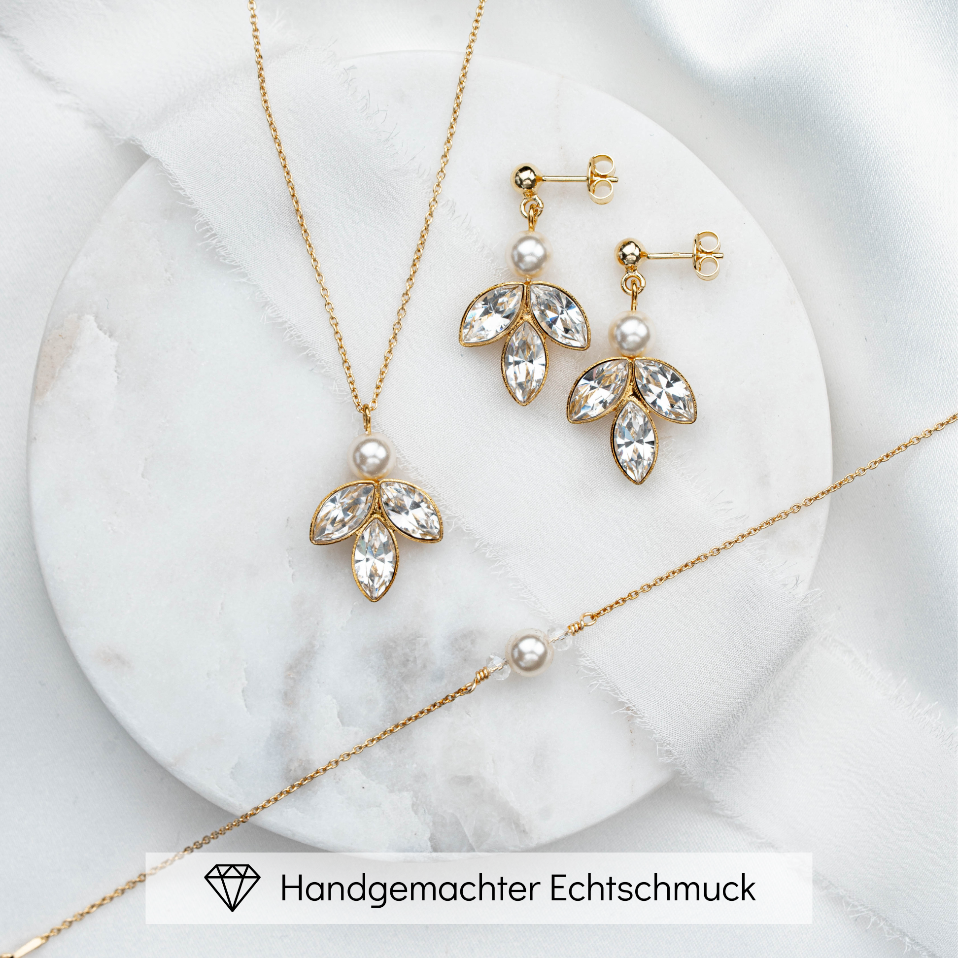 Kate | Hochzeitsschmuck Set mit Perlen