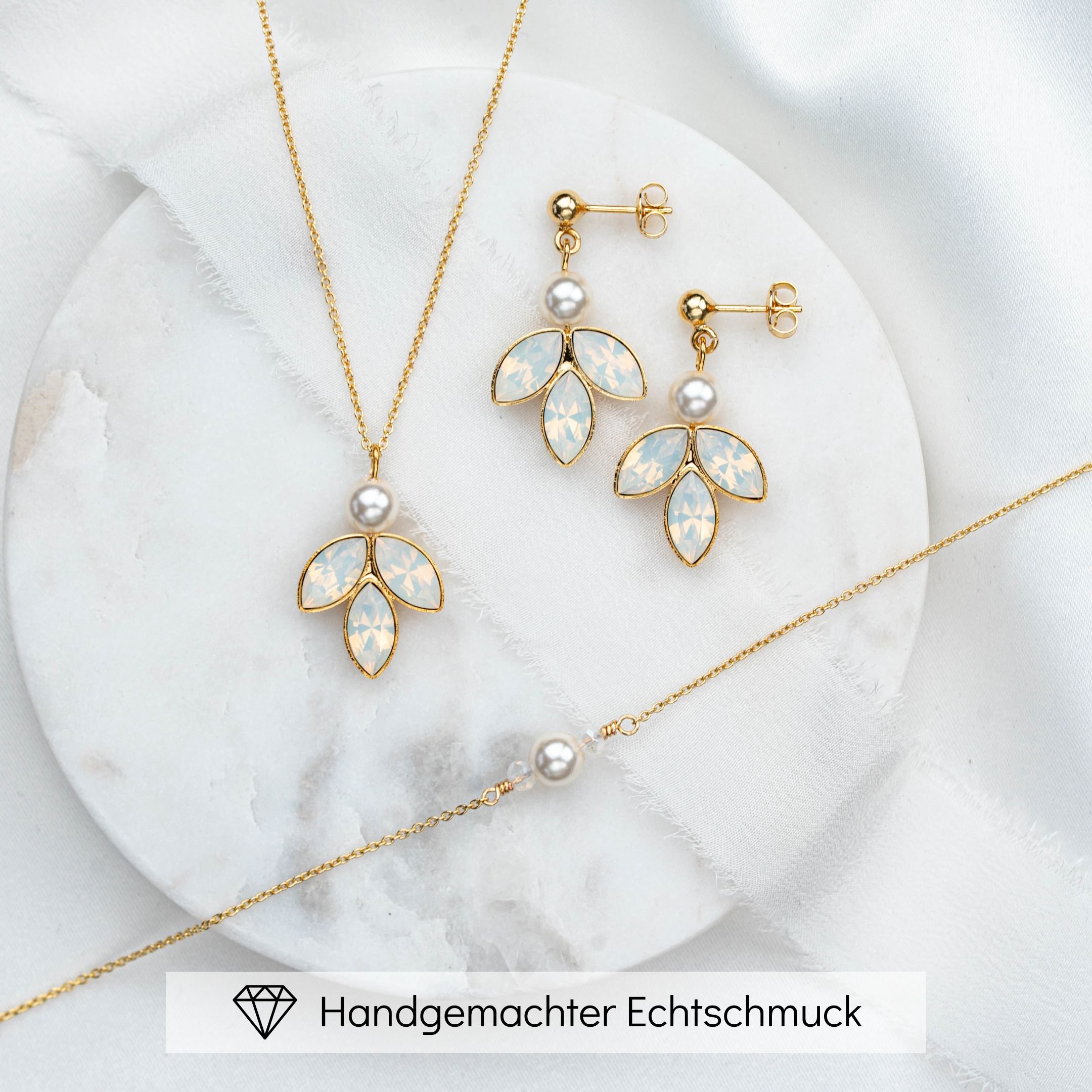 Kate | Hochzeitsschmuck Set mit Perlen