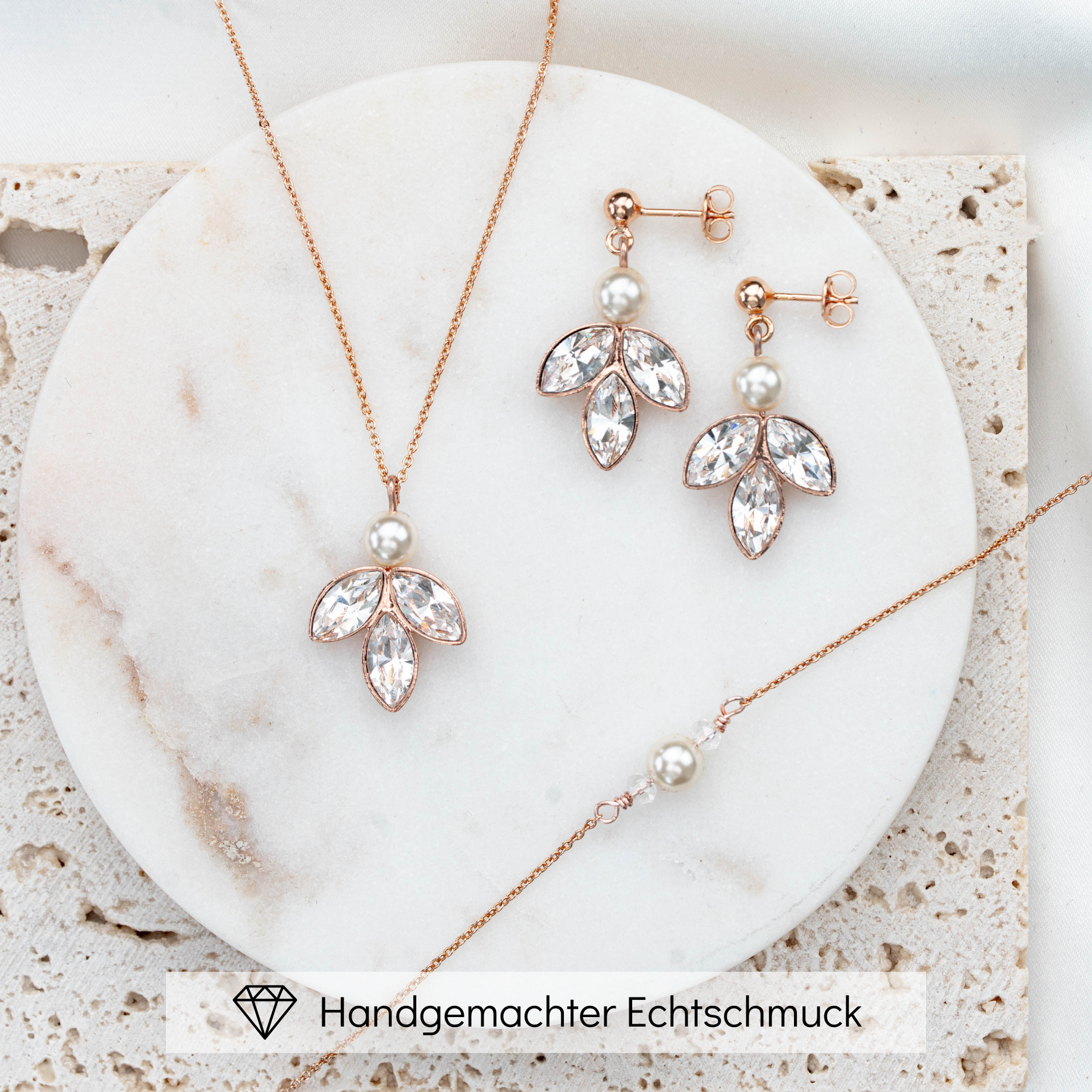 Kate | Hochzeitsschmuck Set mit Perlen