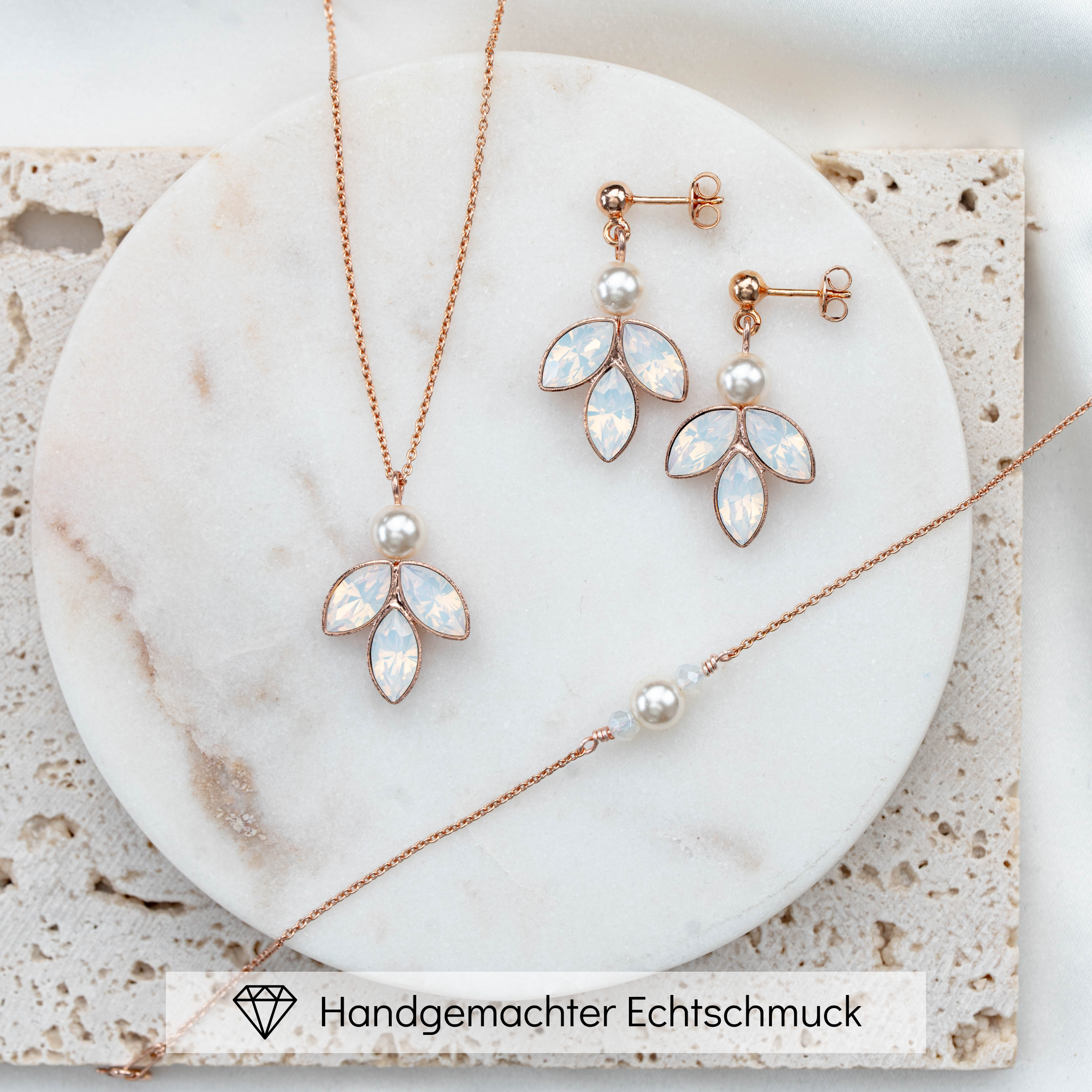 Kate | Hochzeitsschmuck Set mit Perlen