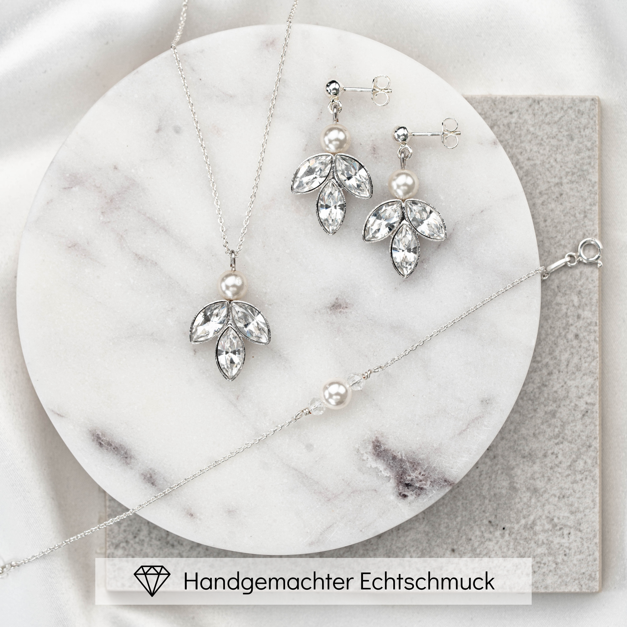 Kate | Hochzeitsschmuck Set mit Perlen