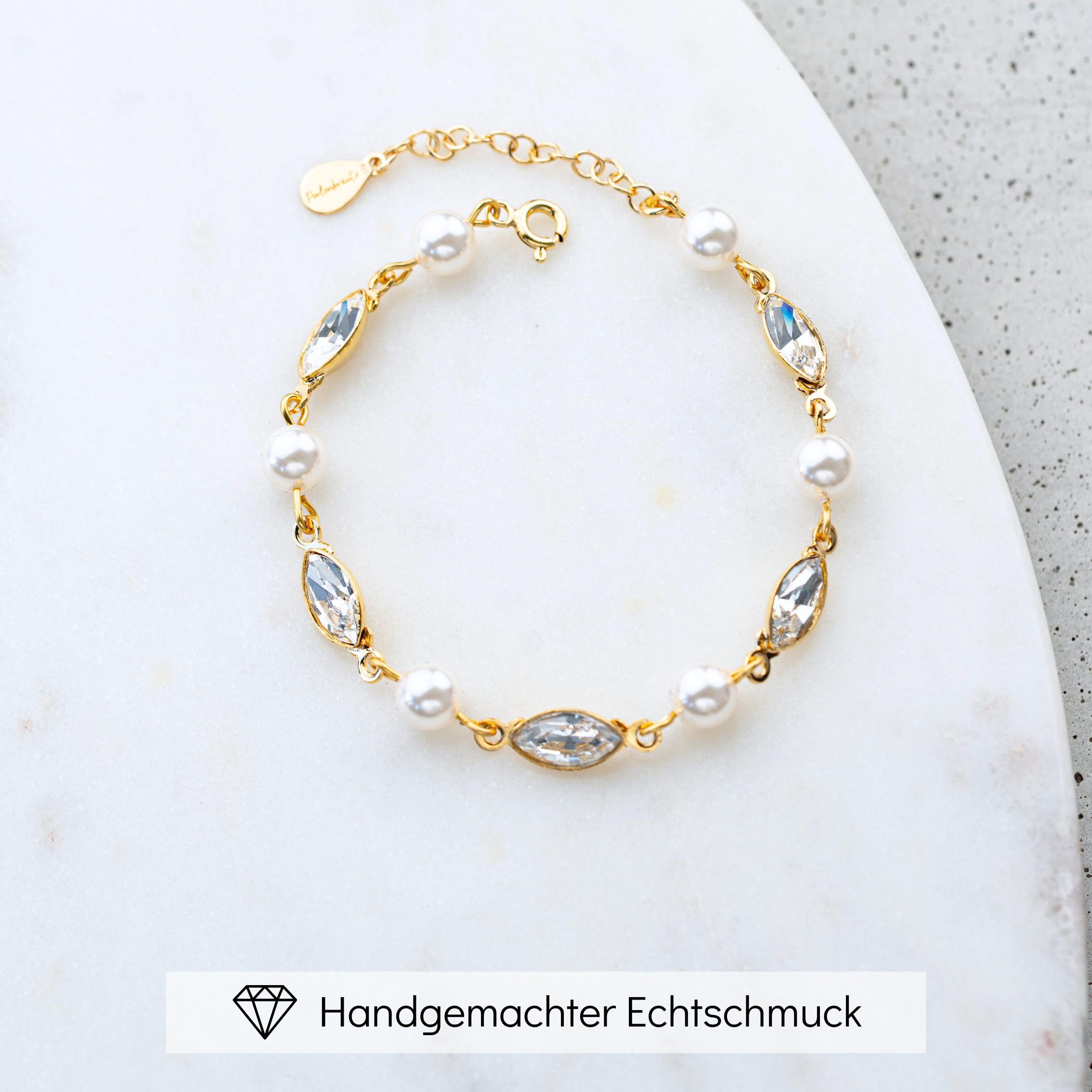 Kylie | Armband Hochzeit mit Perlen und Kristallen