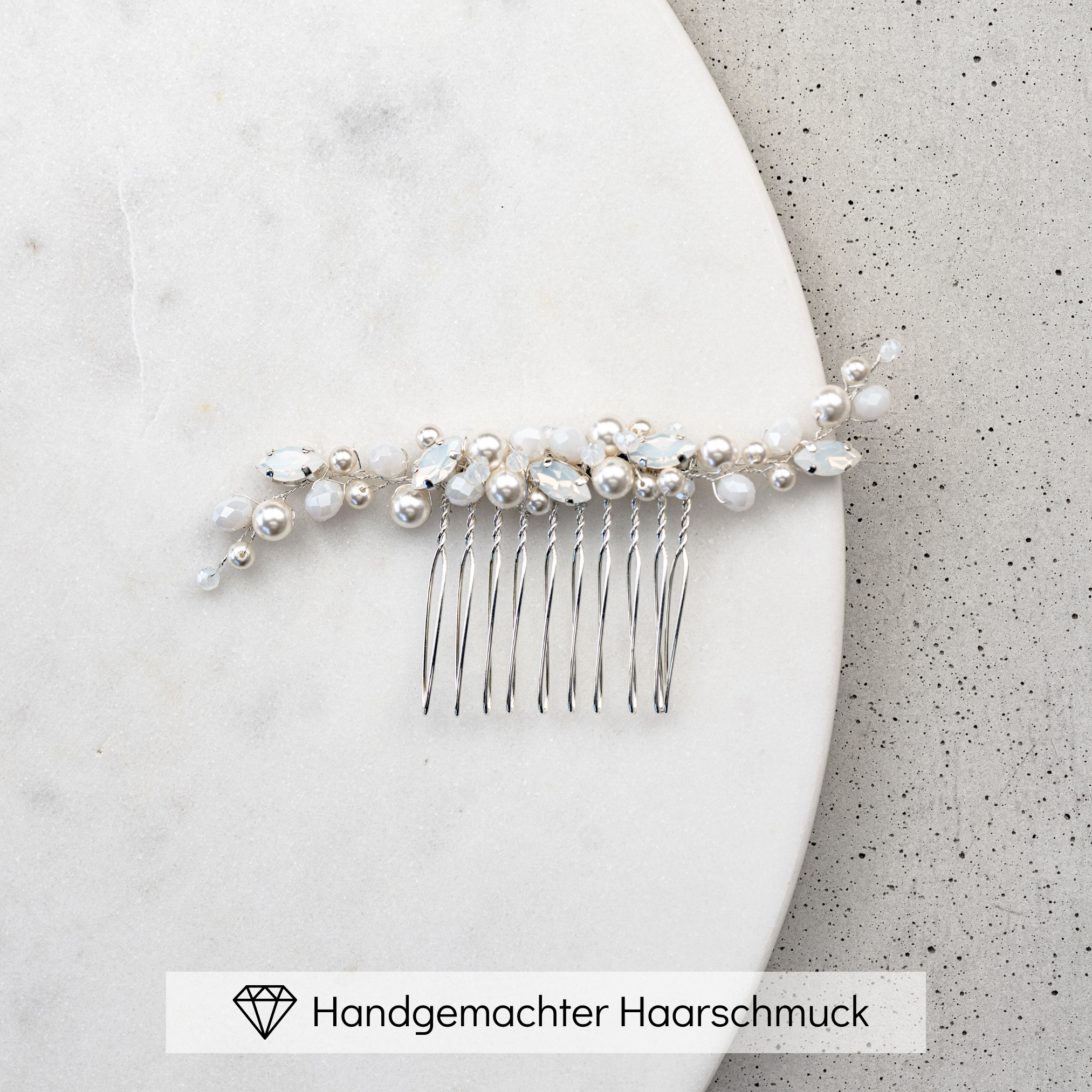 Kylie | Brauthaarschmuck - Haarkamm mit Perlen und Kristallen