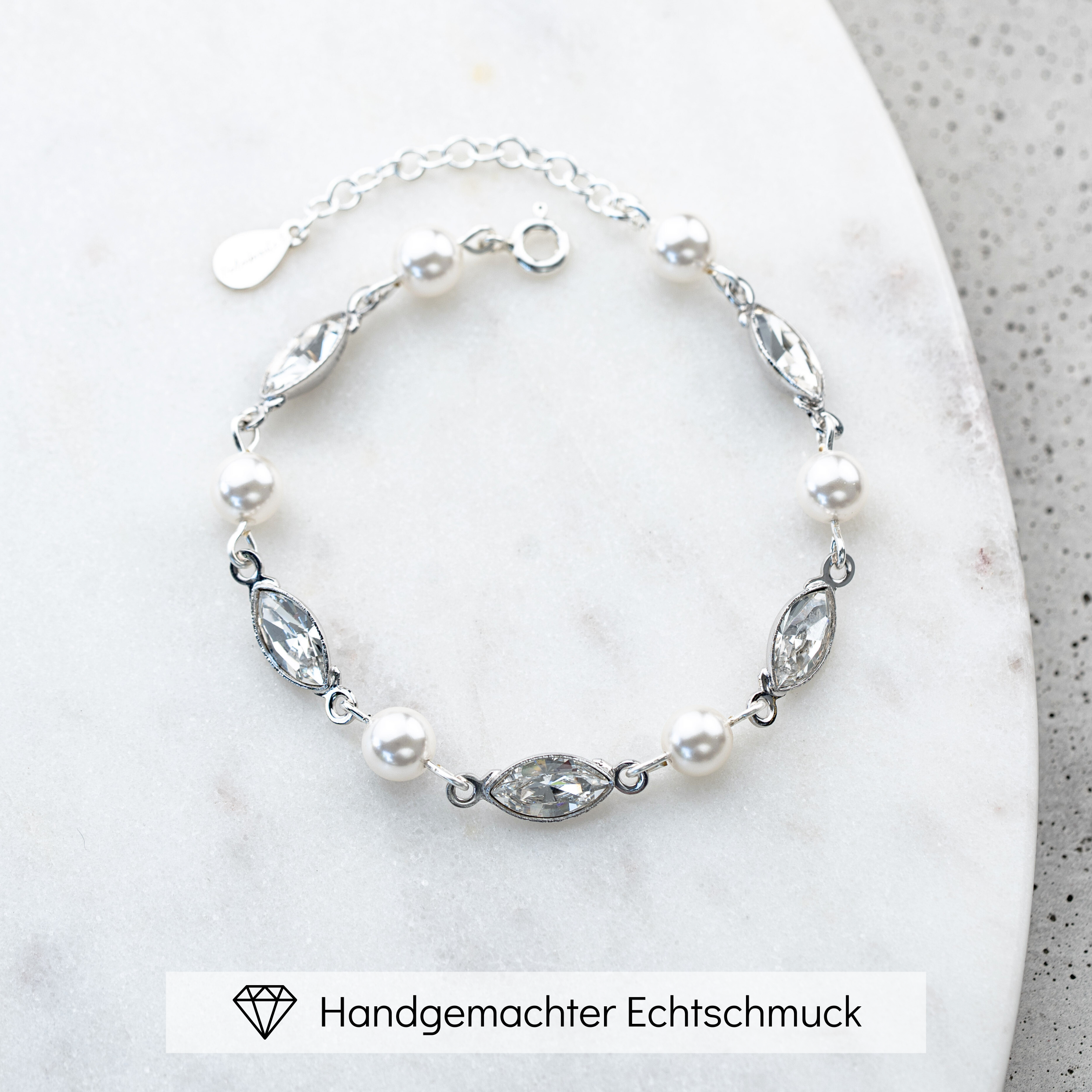 Kylie | Armband Hochzeit mit Perlen und Kristallen