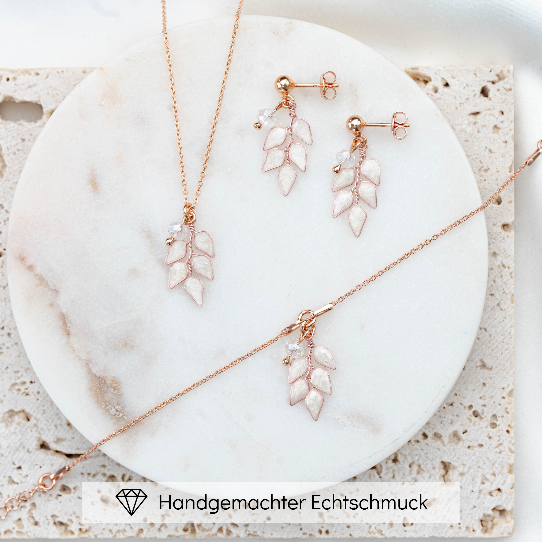 Lana | Brautschmuck Set mit Blättern