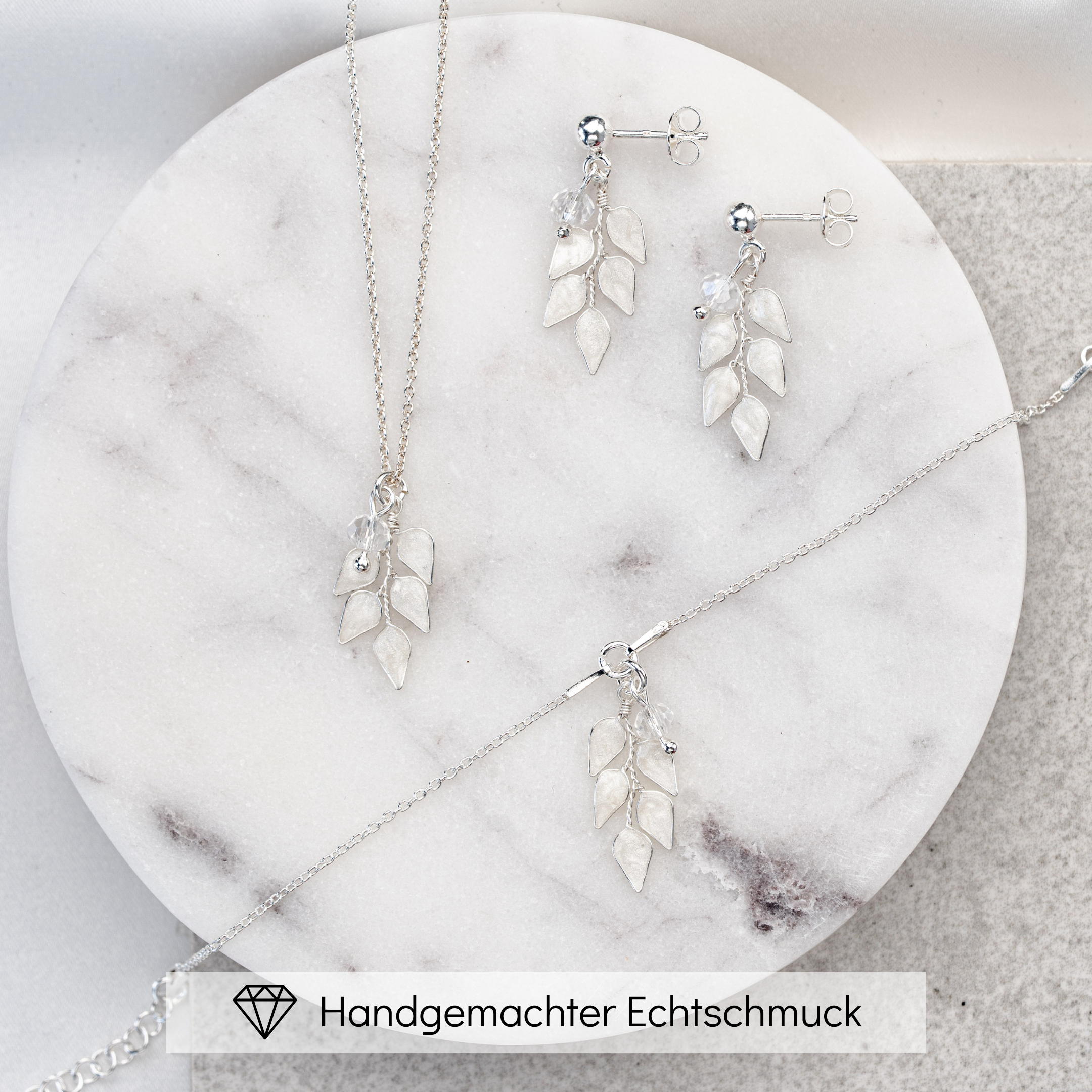 Lana | Brautschmuck Set mit Blättern