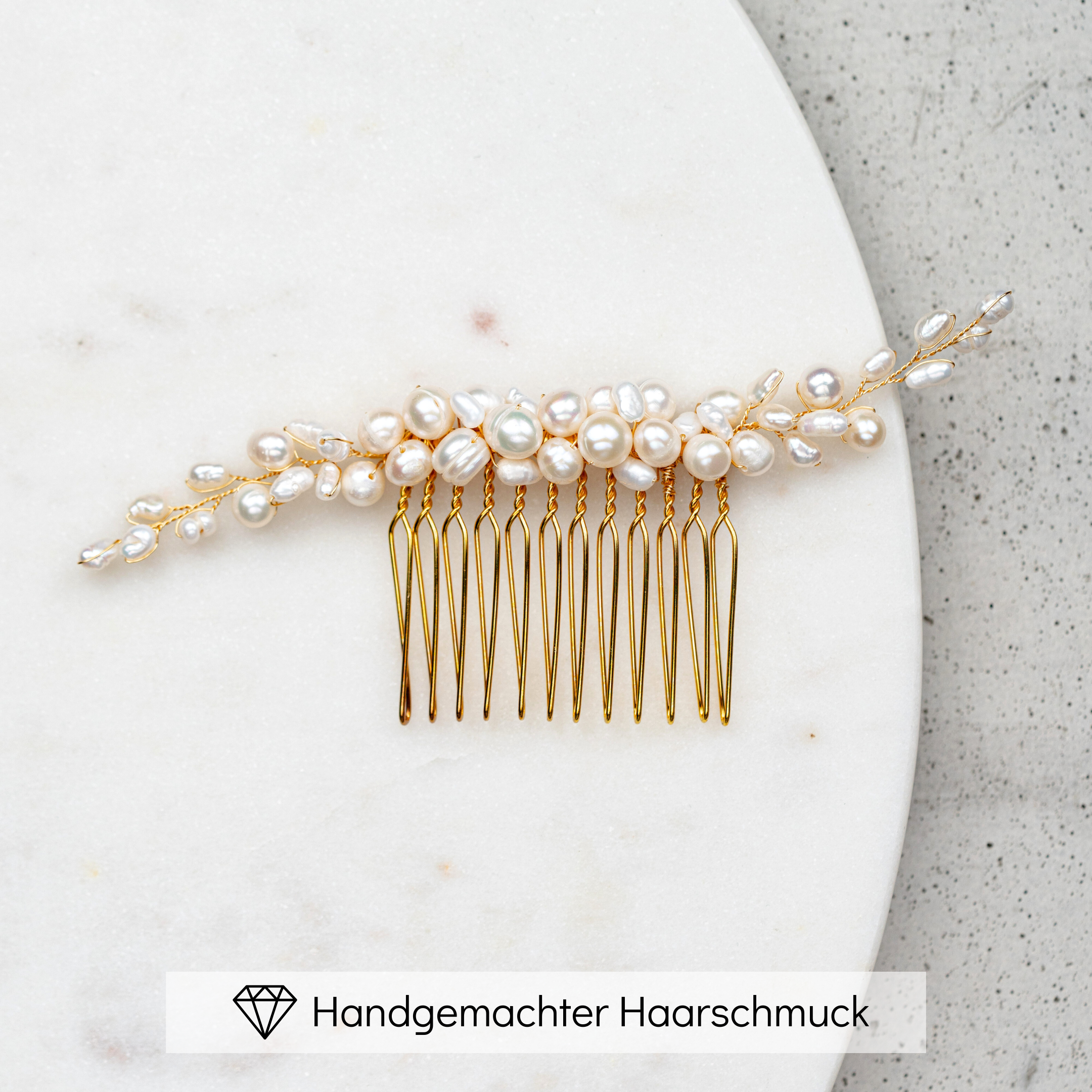 Linda-Amelie | Haarkamm mit echten Perlen